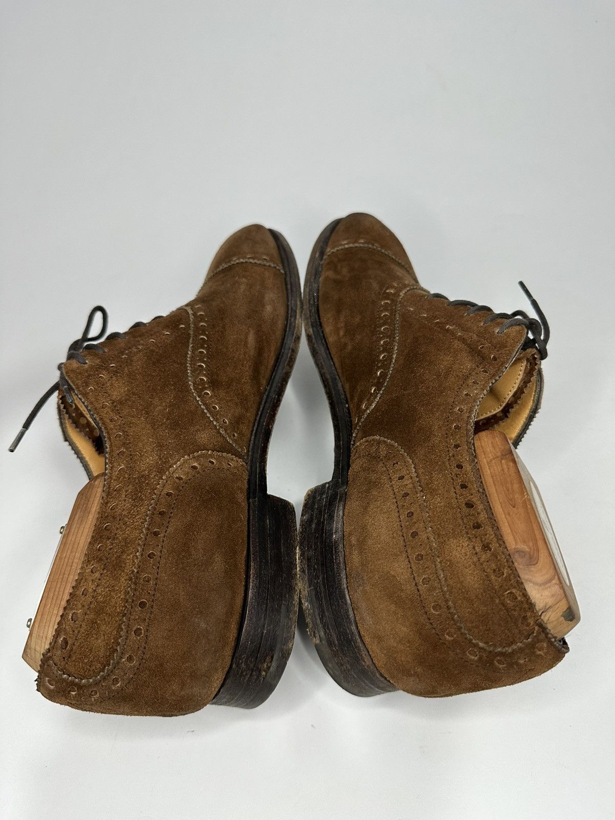 Edward Green Edward Green Brown Suede Oxford Brogue Lace Up Loafers Size US 7 / EU 40 - 5 Thumbnail