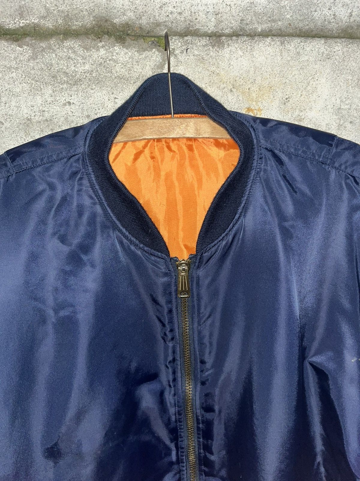 Alpha Industries 90s Korean Reversible Baggy Navy Bomber Winter Jacket Vtg Size US XL / EU 56 / 4 - 8 Thumbnail