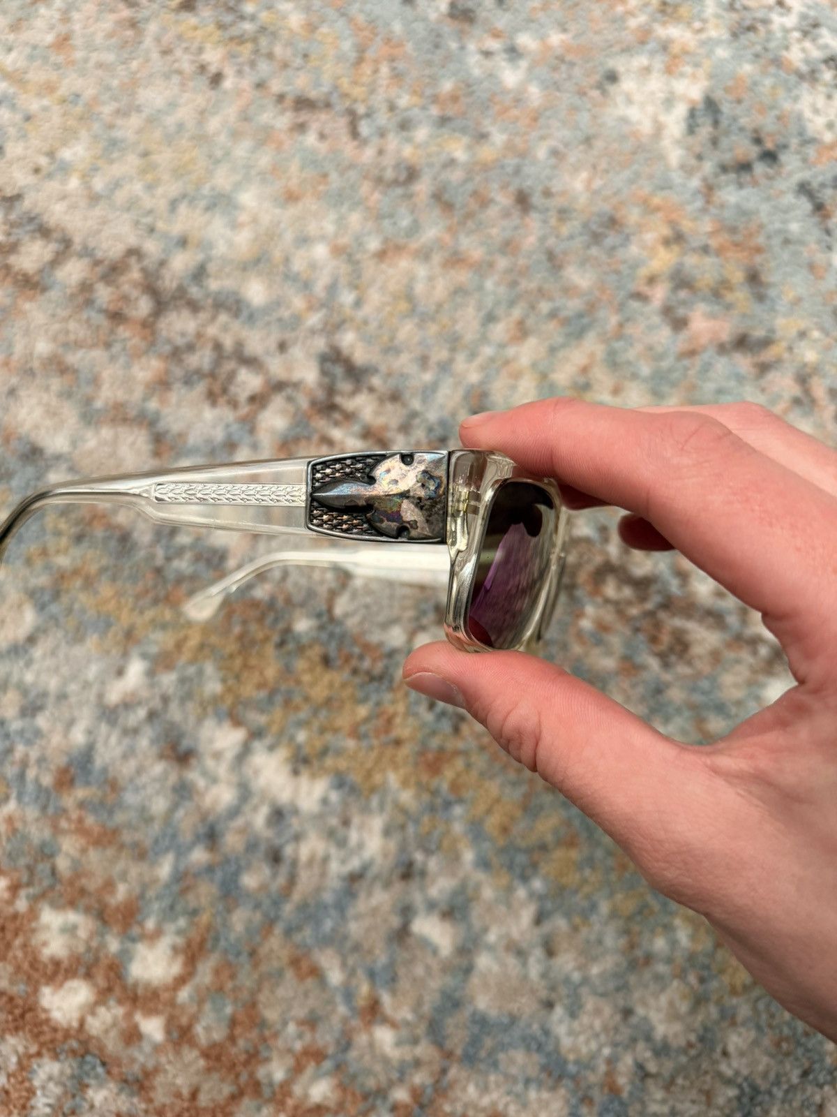 Chrome Hearts Chrome Hearts G-Money I Flerknee Rainbow Patina Sunglasses Size ONE SIZE - 9 Thumbnail