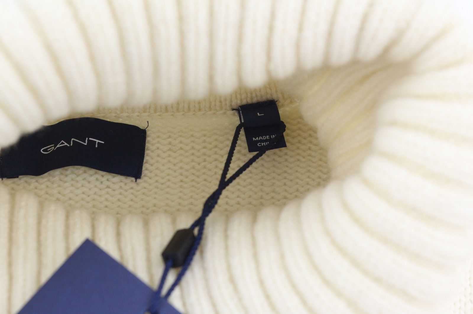 Gant TAG WOOL TURTLENECK L Cream Lambswool Jumper 87248 Size US L / EU 52-54 / 3 - 6 Thumbnail