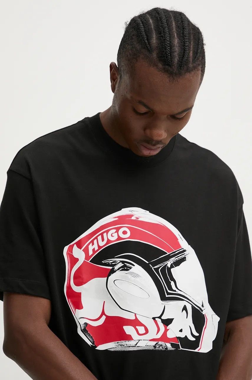 Hugo HUGO Red Bull Racing F1 Helmet Graphic T-Shirt Black Size M Size US M / EU 48-50 / 2 - 2 Thumbnail