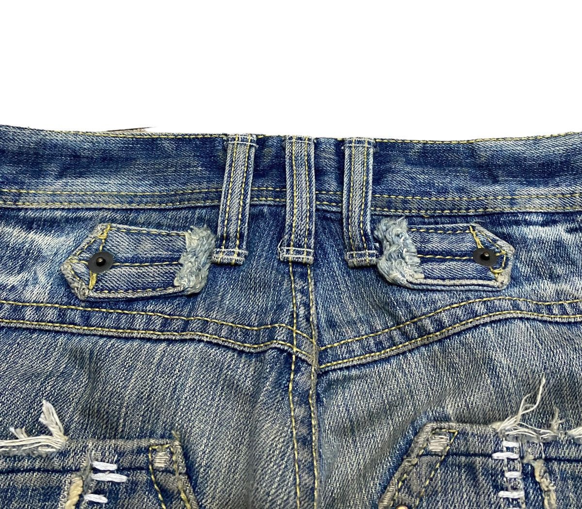 If Six Was Nine Rare Design Vintage Three Stones Throw Patchwork Jeans 2000s Size US 32 / EU 48 - 6 Thumbnail