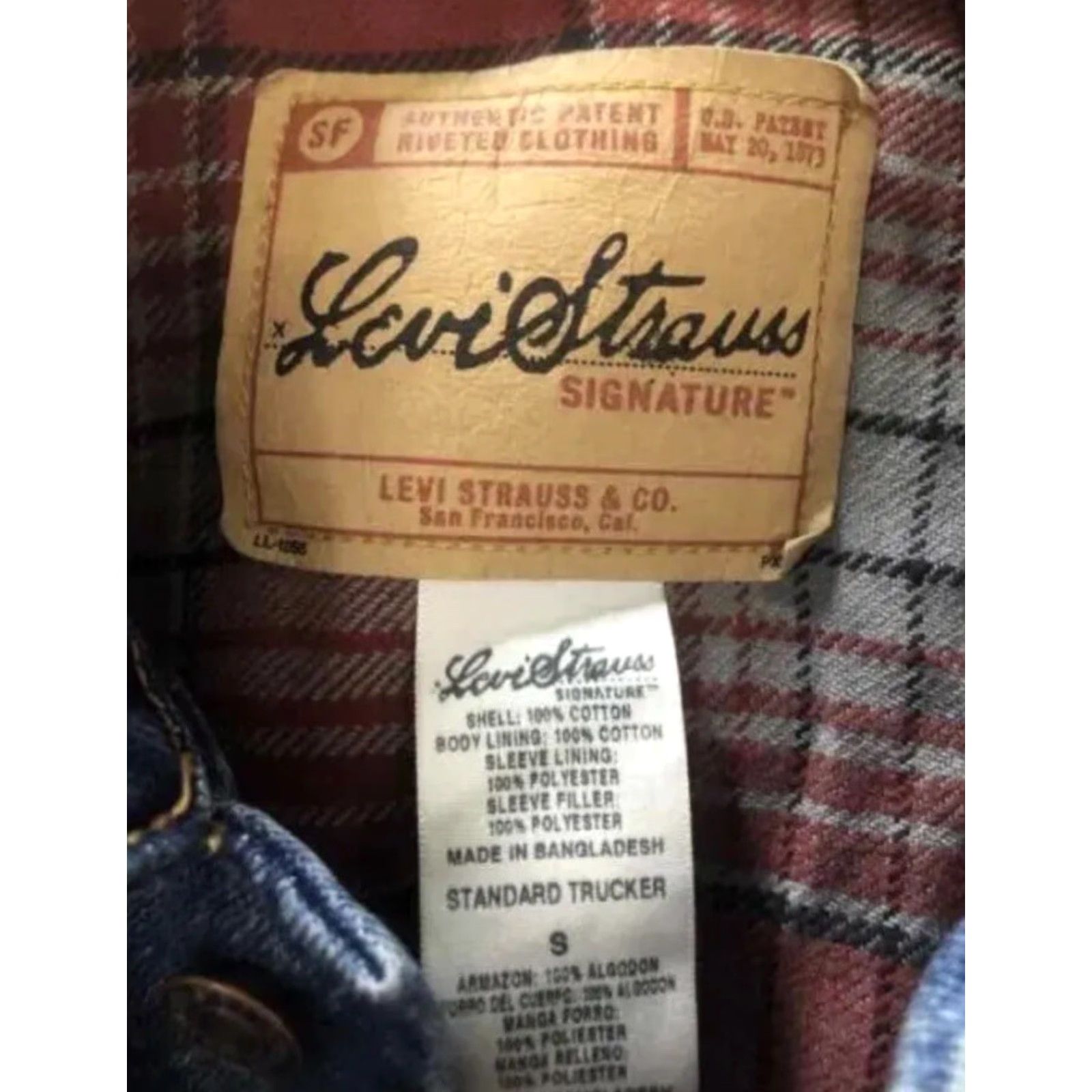 Vintage Levi Strauss Signature Jacket Women Small Blue Denim ButtonUp Jean Size 28" / US 6 / IT 42 - 6 Thumbnail