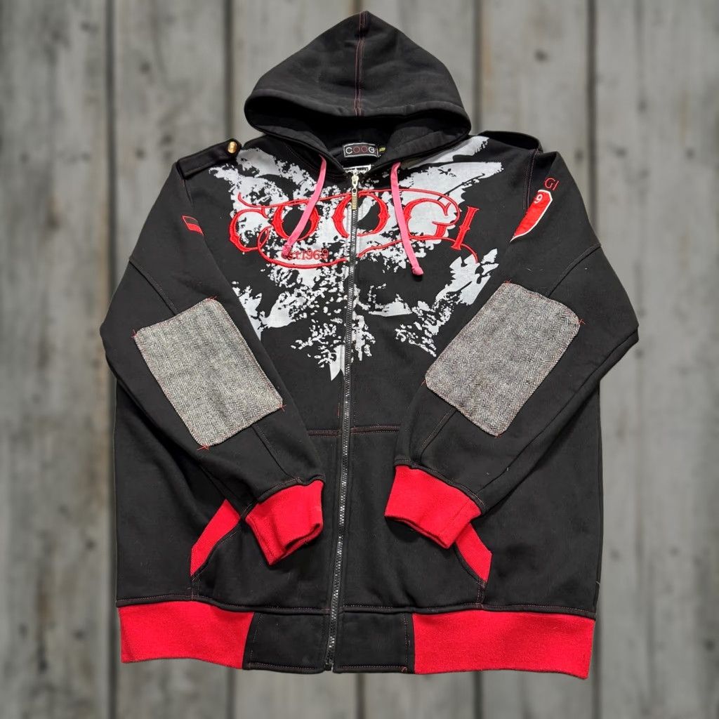 Coogi VTG COOGI Jacket Bomber Jacket 4XLT Men Black Full Zip Embroidered Skater Elbow Pads Y2K Jacket Mens Size US XXL / EU 58 / 5 - 1 Thumbnail
