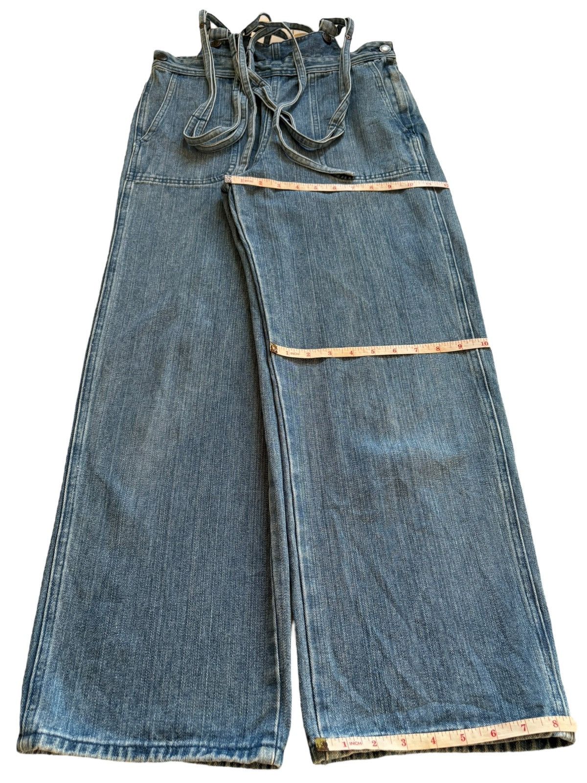 Japanese Brand SALES🔥Vintage Japanese Brand Blue Wash Suspender Baggy Jean Size US 30 / EU 46 - 15 Thumbnail