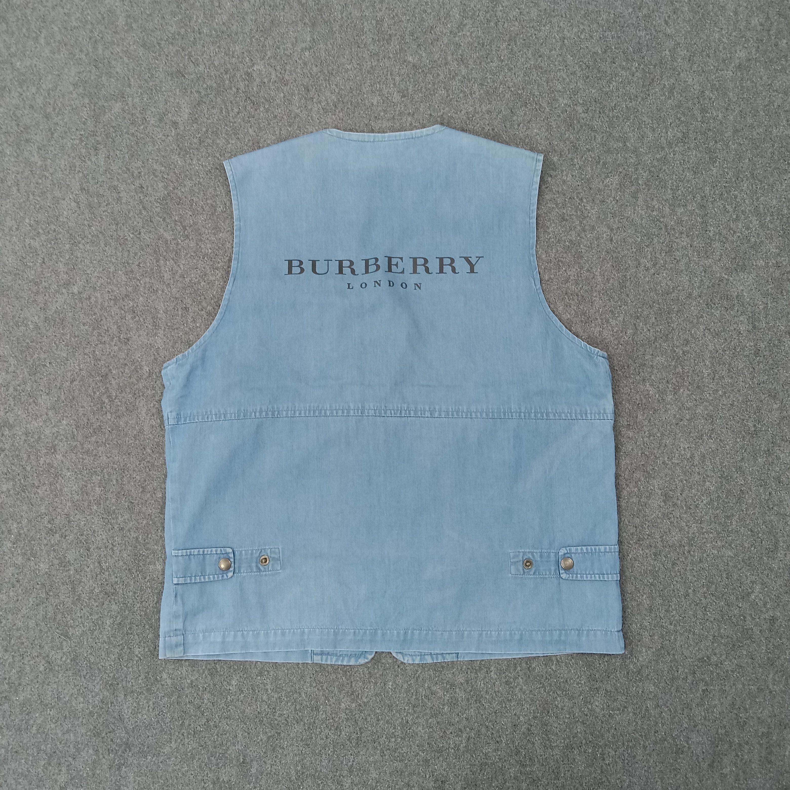 Burberry Burberry Denim Style Custom Logo Vests C259N49 Size US M / EU 48-50 / 2 - 1 Thumbnail