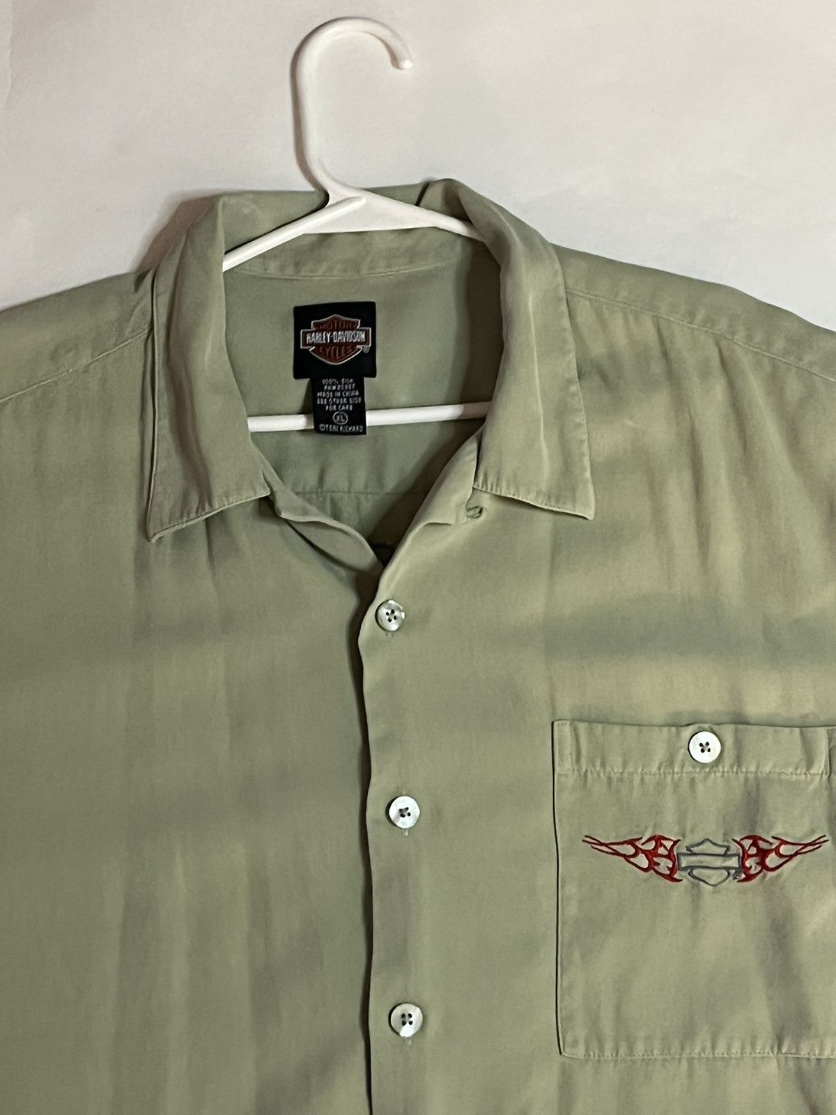 Harley Davidson × Vintage Silk Harley Davidson Embroidered button up Size US XL / EU 56 / 4 - 9 Thumbnail