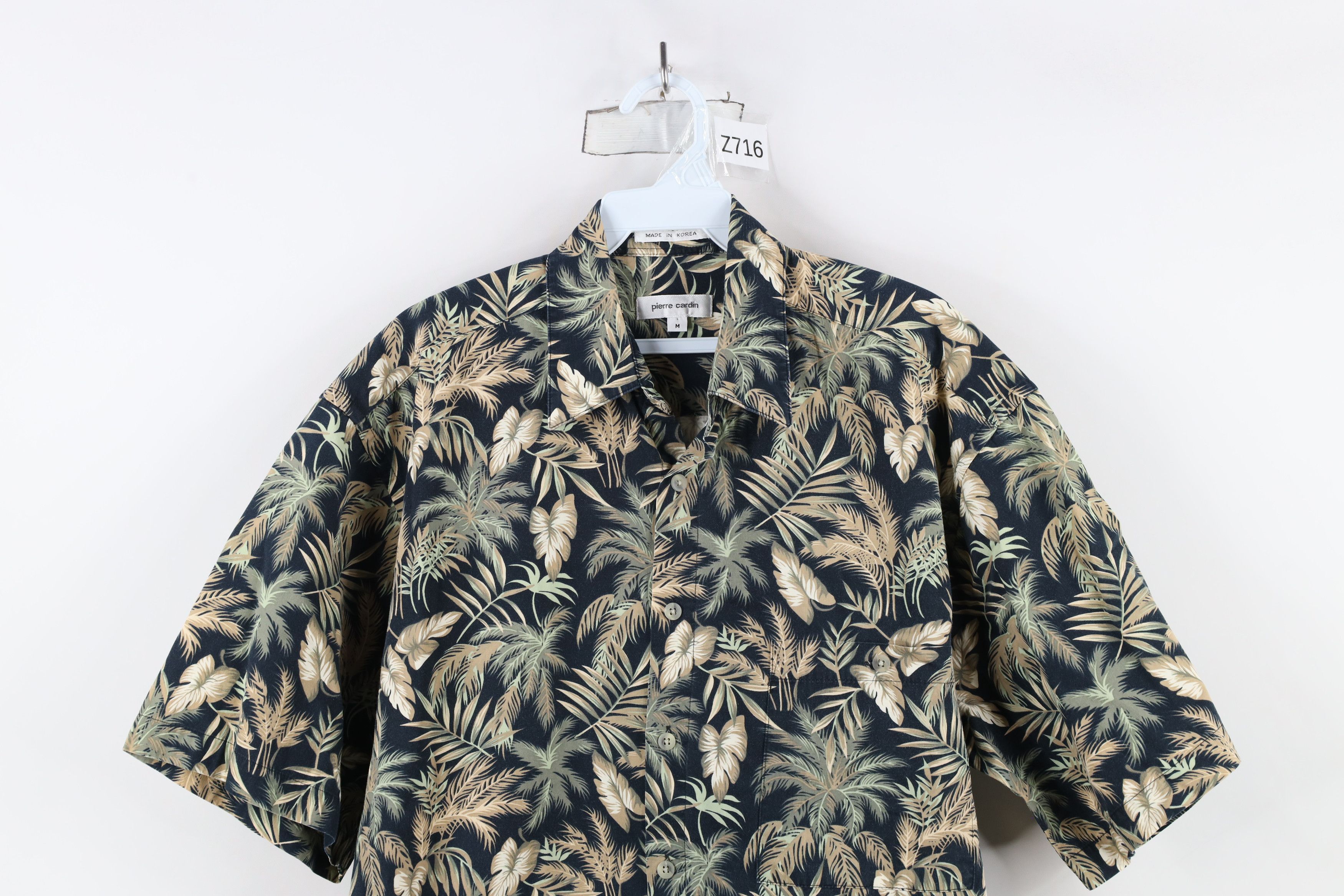 Pierre Cardin × Vintage Vtg 90s Pierre Cardin Palm Tree All Over Print Button Shirt Size US M / EU 48-50 / 2 - 2 Thumbnail