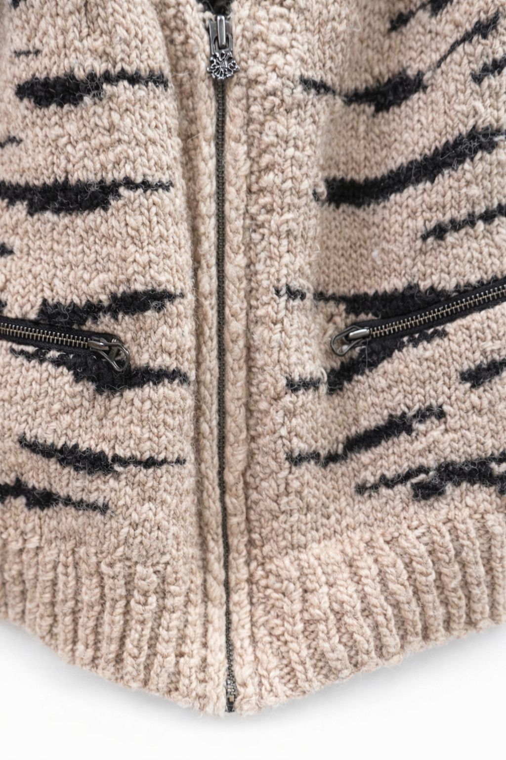 Maison Scotch Maison Scotch Tiger Print Wool Zip Cardigan Sweater - Rare Size XS / US 0-2 / IT 36-38 - 4 Thumbnail