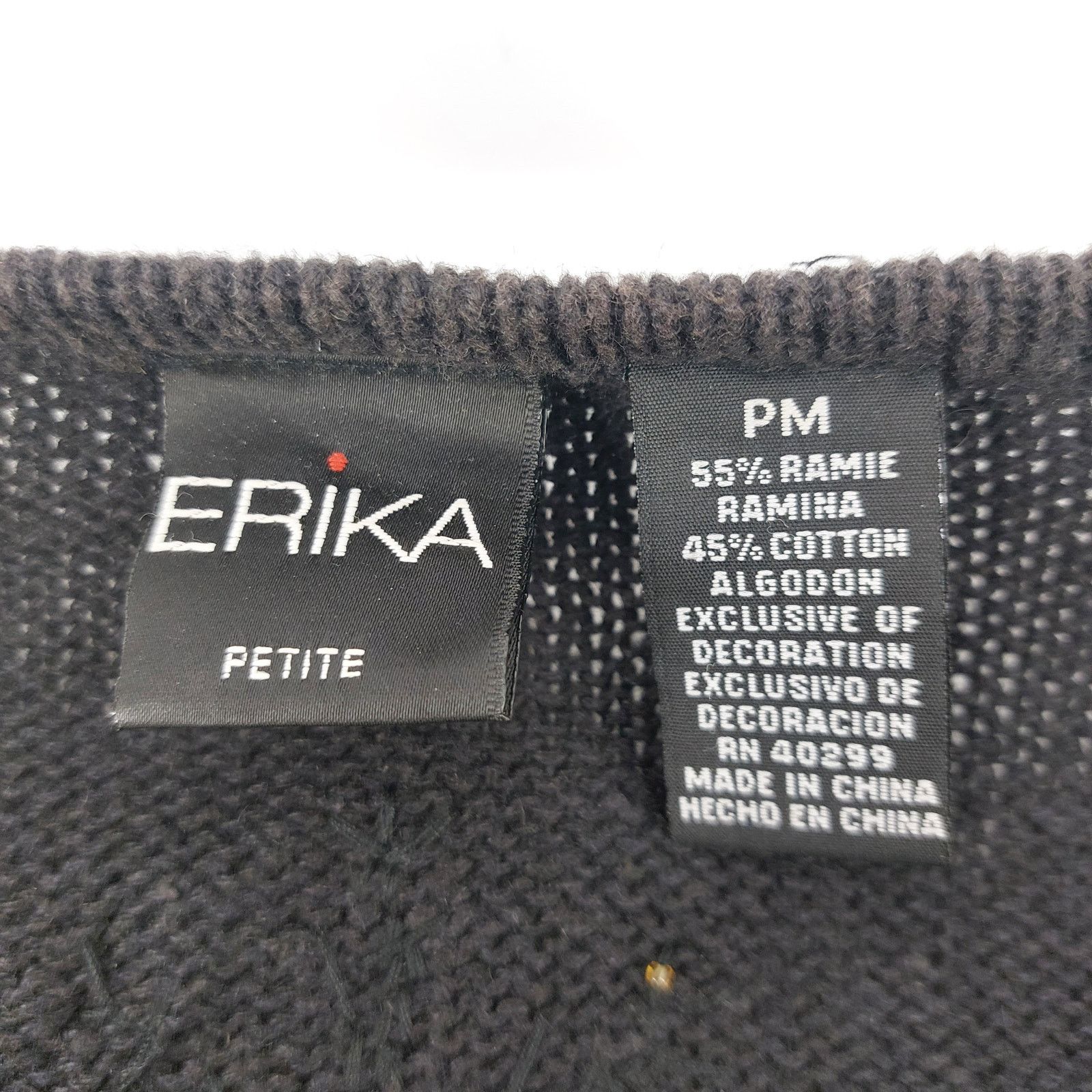 Other Erika PM Ugly Christmas Sweater Cardigan Black Poinsettia Size M / US 6-8 / IT 42-44 - 3 Thumbnail