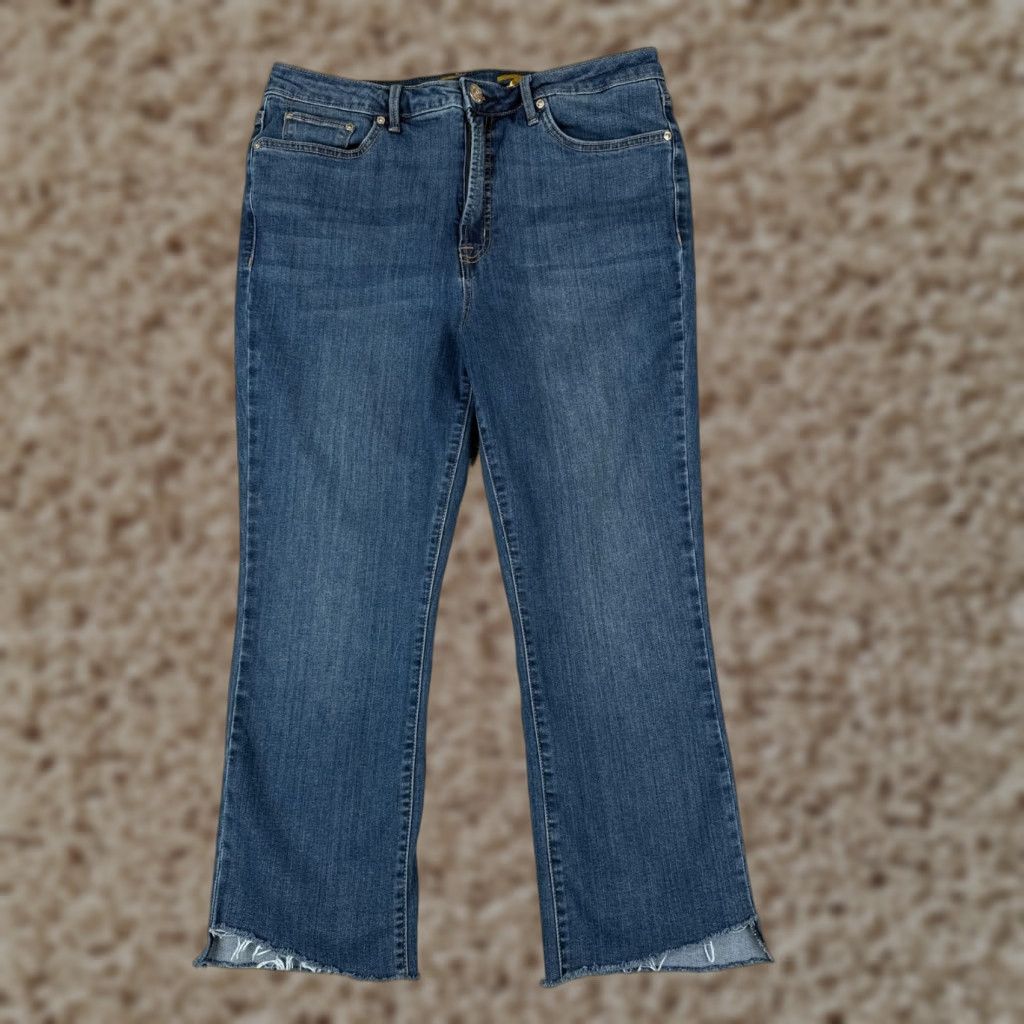 Vintage Seven7 Jeans Women 14 Blue Denim Bootcut High Rise 32x24 Raw Hem Fashion Jean Women Size 36" / US 14 / IT 50 - 1 Thumbnail
