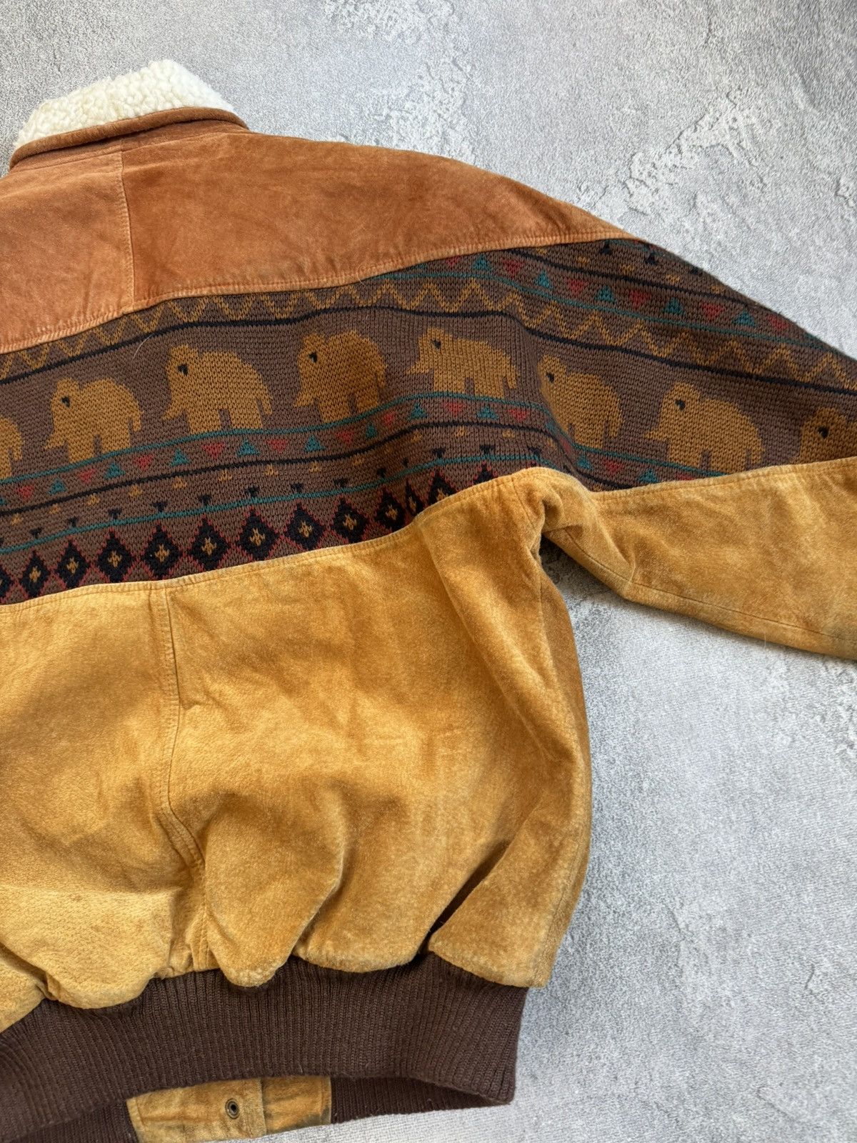 Cowboy Equipment Western Aztec suede leather retro lined bomber jacket 90s Size US S / EU 44-46 / 1 - 17 Thumbnail