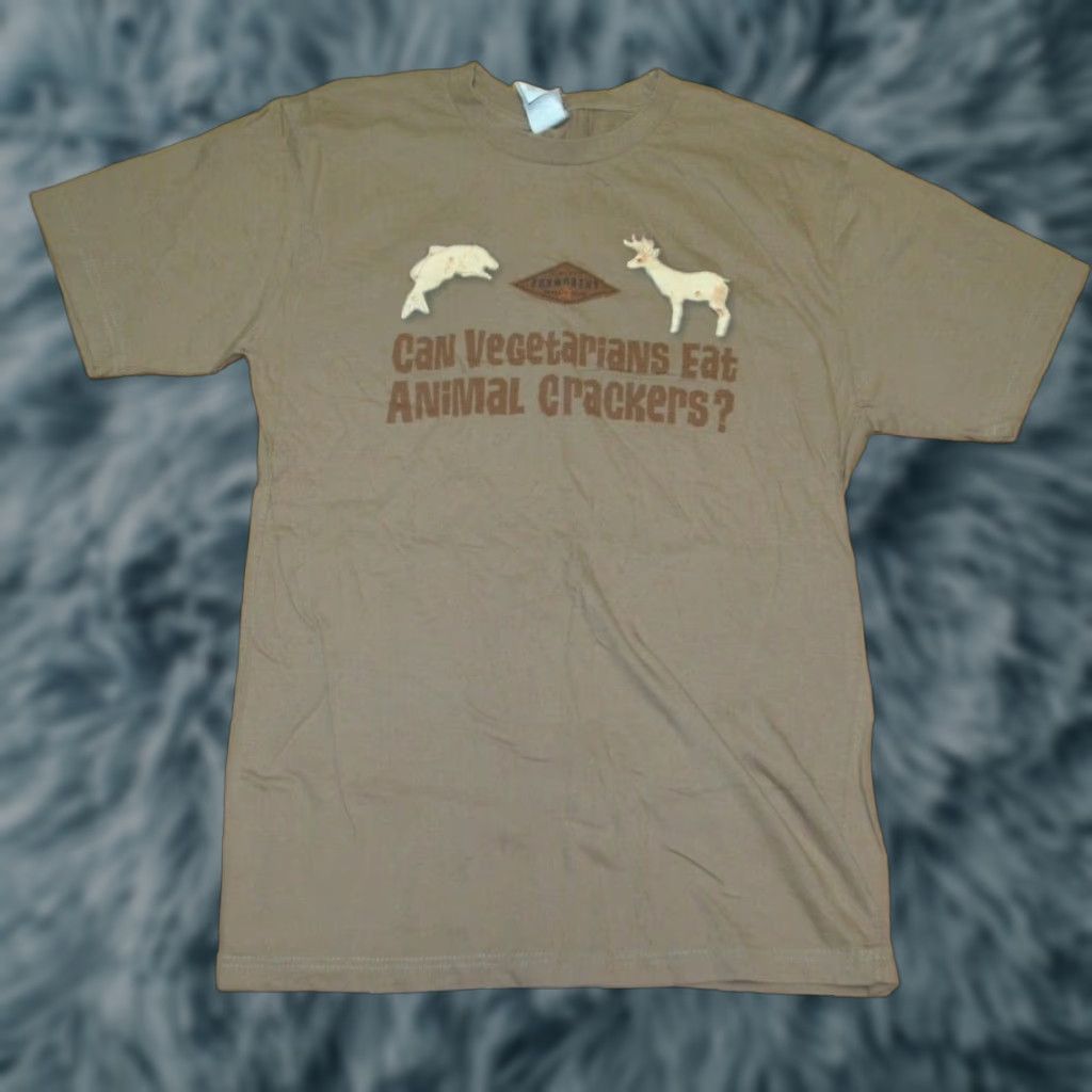 Vintage VINTAGE Foxworthy Redneck Wear Can Vegetarians Eat Animal Crackers T Shirt Large Brown Club Red Graphic Tee Men L Size US L / EU 52-54 / 3 - 1 Thumbnail