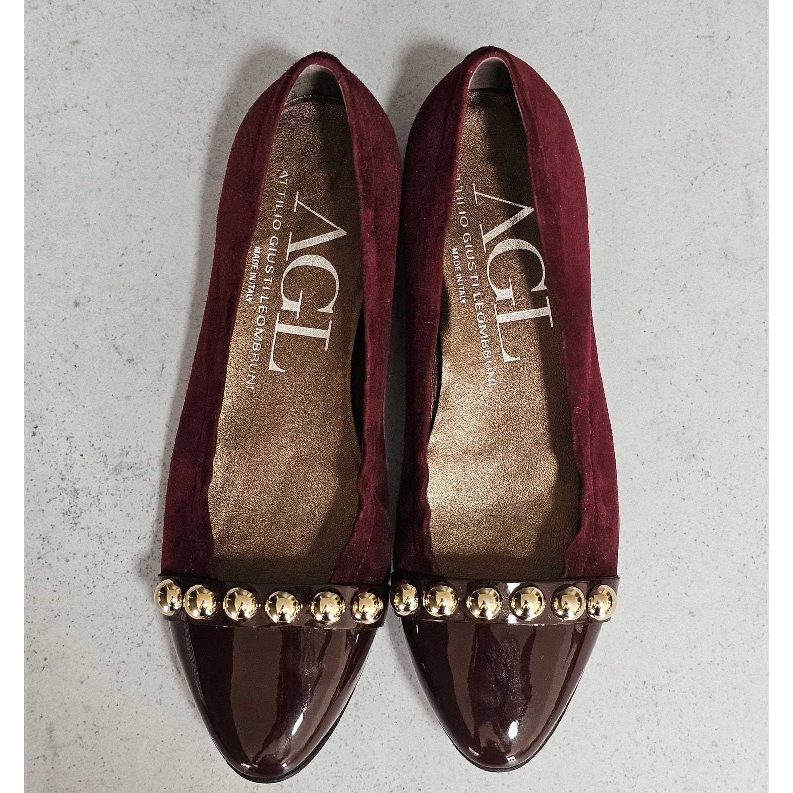AGL AGL Studded Suede Leather Cap Toe Ballet Flat 35.5 5.5 Size US 5.5 / IT 35.5 - 7 Thumbnail