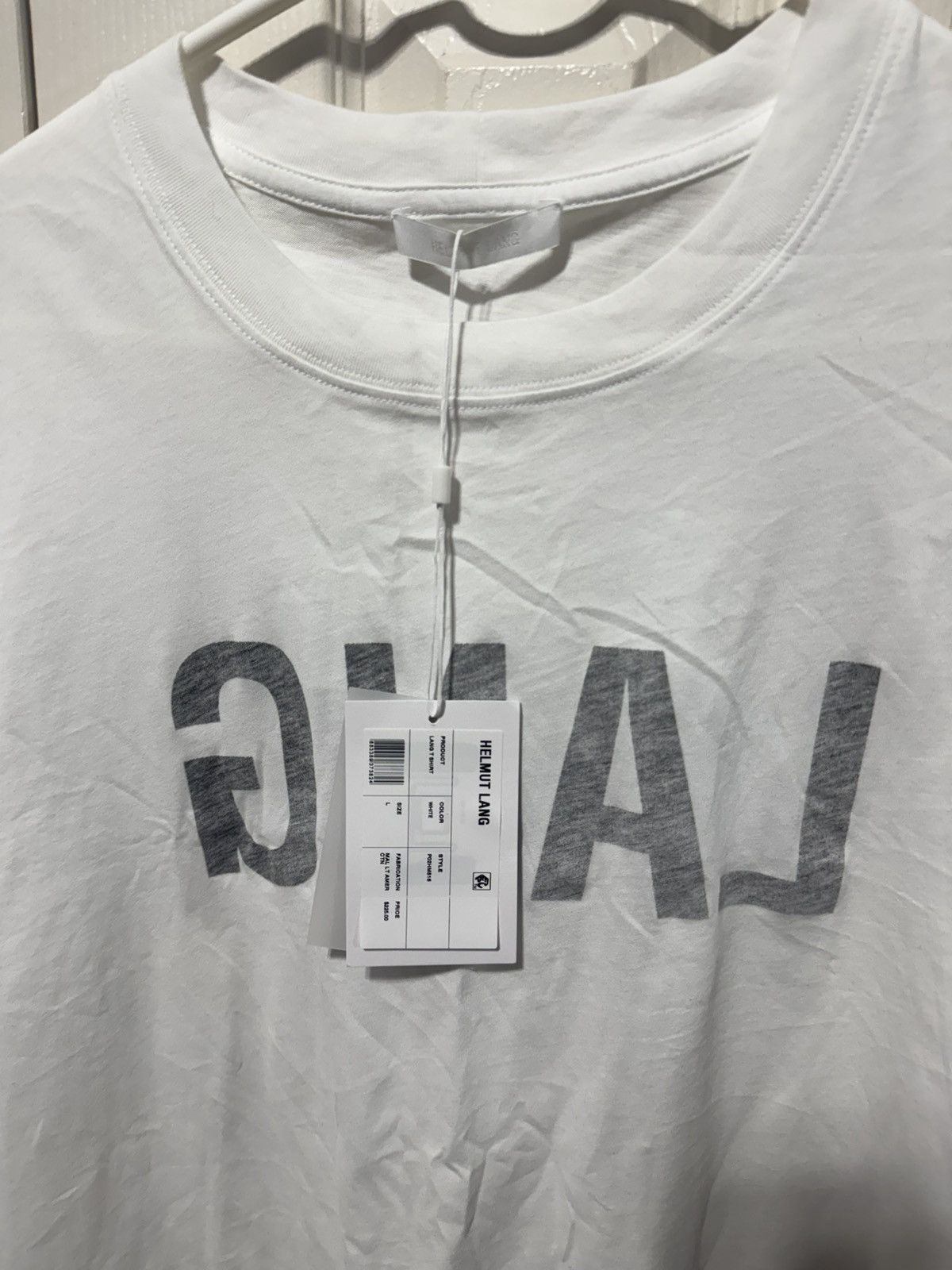 Helmut Lang Lang T Shirt Size US L / EU 52-54 / 3 - 1 Thumbnail