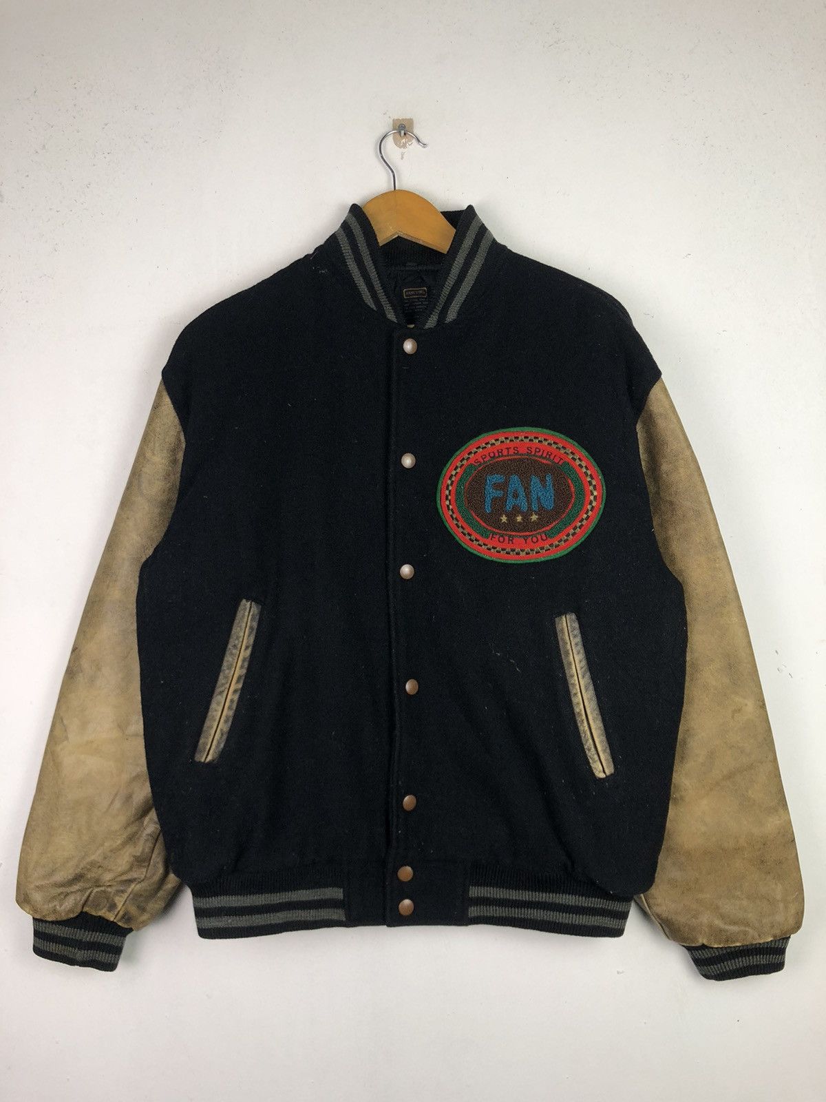 Vintage Vintage Fancying by St.Jhon Varsity Jacket Leather Sleeve | Grailed