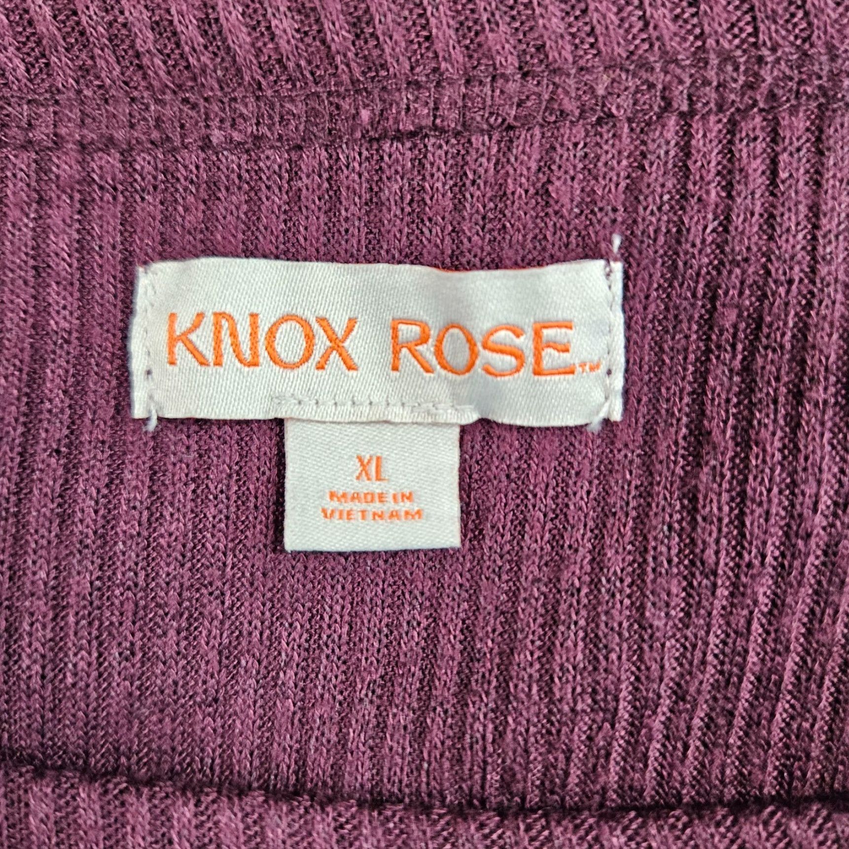 Vintage Knox Rose Blouse Shirt Ribbed Top Burgundy XL Long Sleeve Womens Knits Rayon Blend Size XL Women Size XL / US 12-14 / IT 48-50 - 6 Thumbnail