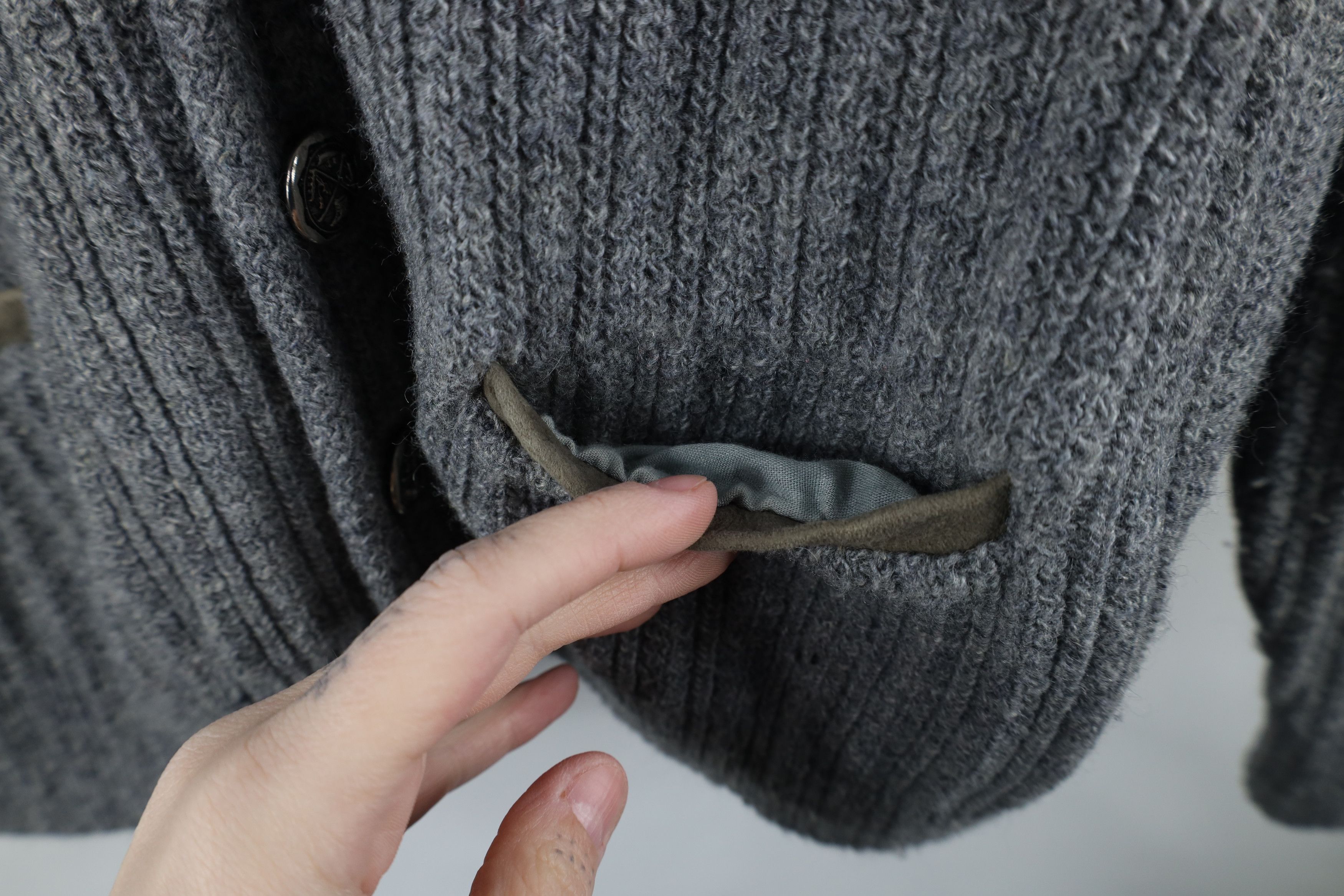 Vintage Vintage 50s Rockabilly Trim Ribbed Knit Cardigan Sweater USA Size US XL / EU 56 / 4 - 6 Thumbnail