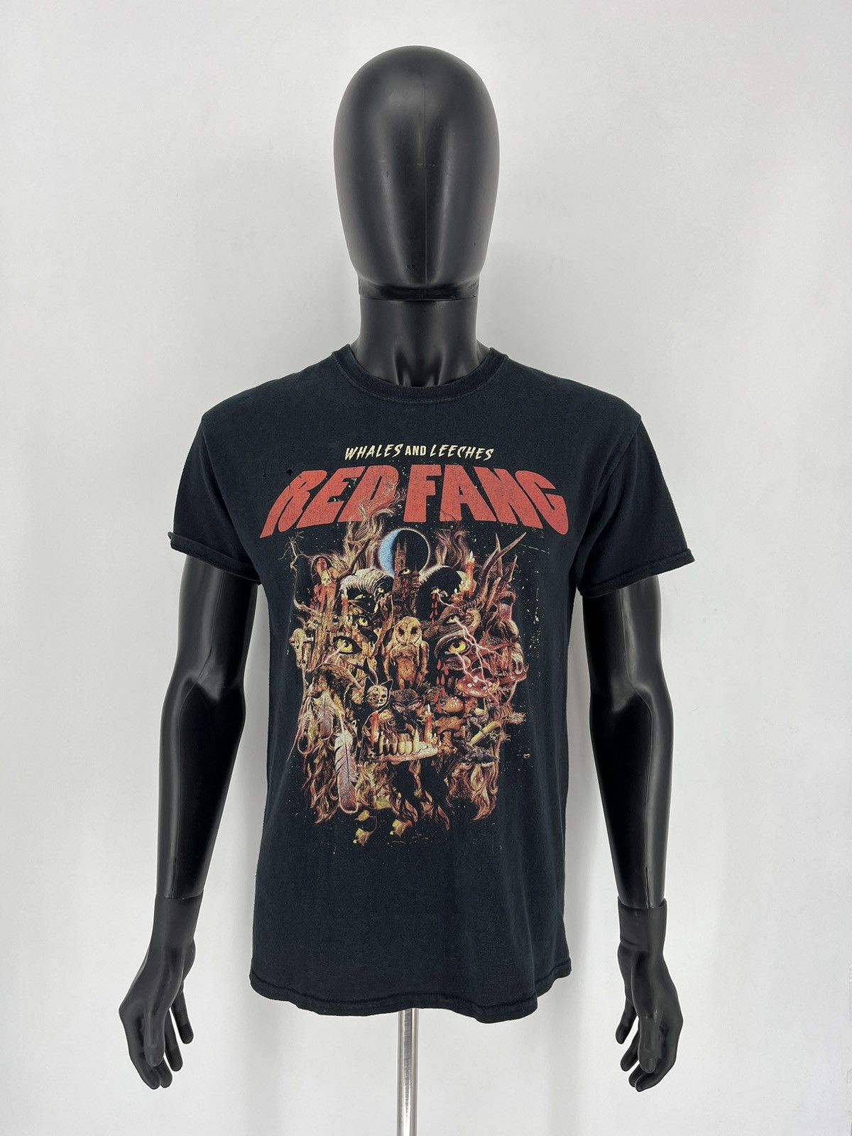 Band Tees × Vintage Vintage Y2K RED FANG CREEPY FACE ABSTRACT ANGRY HORROR BONES Size US M / EU 48-50 / 2 - 2 Thumbnail