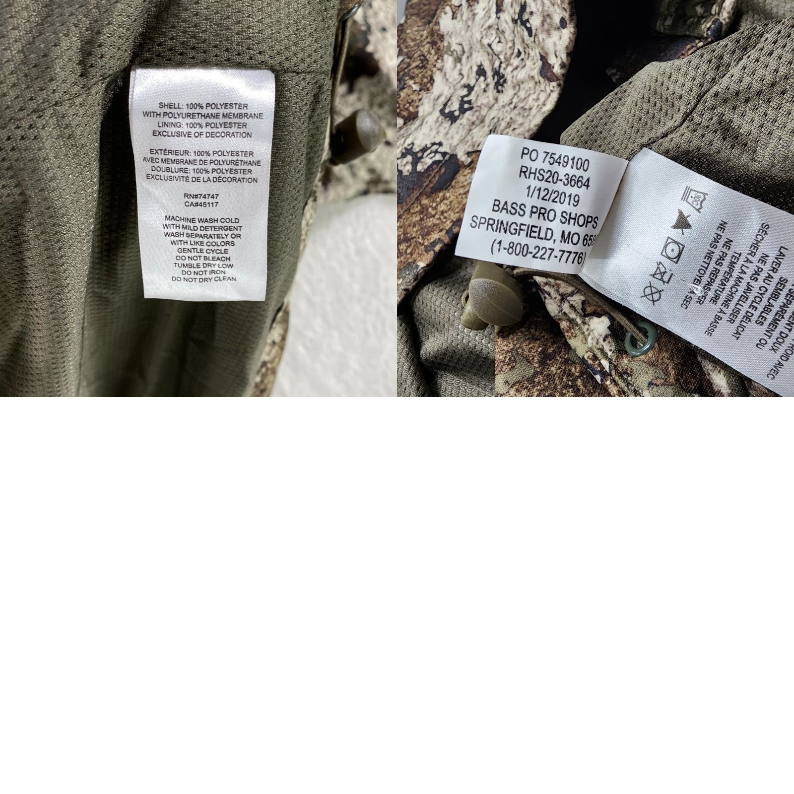 Vintage VINTAGE Red Head Bass Pro Bone Dry Strata Camo Small Hooded Hunting Jacket Camouflage Size US S / EU 44-46 / 1 - 8 Thumbnail