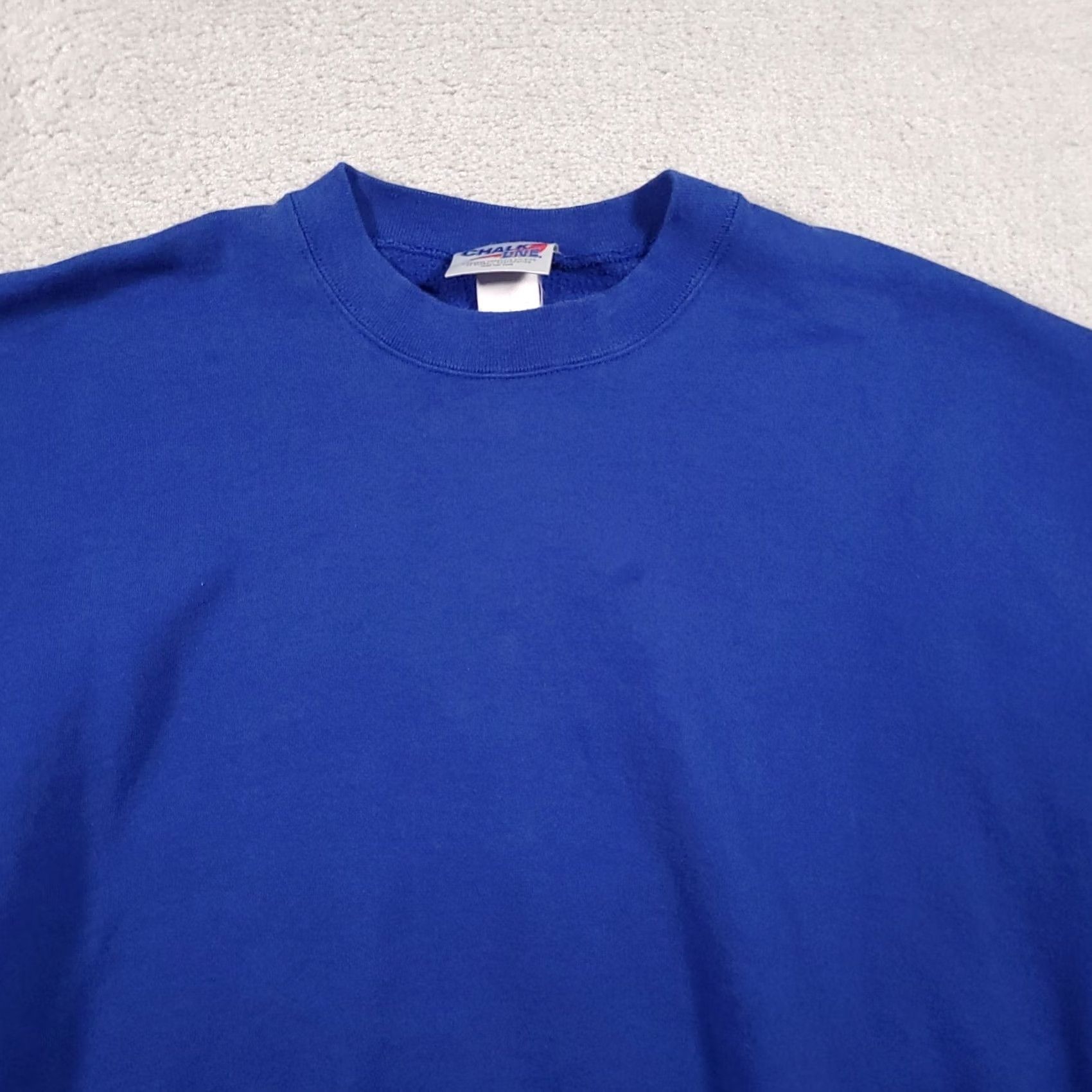 Chalk Line VINTAGE Chalk Line Sweatshirt Mens XXL Blue Blank Crewneck By Russell Made In USA Size US XXL / EU 58 / 5 - 3 Thumbnail