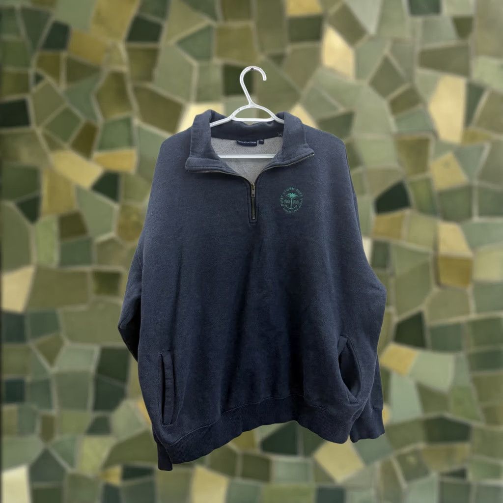 Vintage Quiet Storm Womens Sweatshirt Pullover Size XXL Navy Blue Logo 1/4 Zip Casual Activewear Long Sleeve Knit Pullover Mens Womens Girls Size XXL / US 16-18 / IT 52-54 - 1 Thumbnail