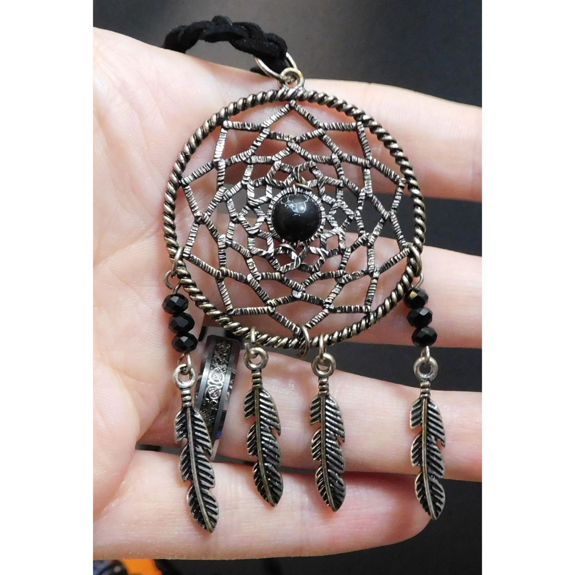 Other Whimsical Dreamcatcher Black And Silver Tone Necklace Size ONE SIZE - 5 Thumbnail