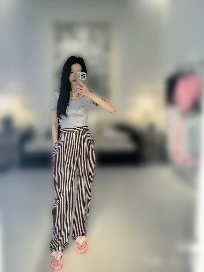 Chanel Chanel Black and white striped diamond logo casual pants Size 25" / US 0 / IT 36 - 3 Thumbnail