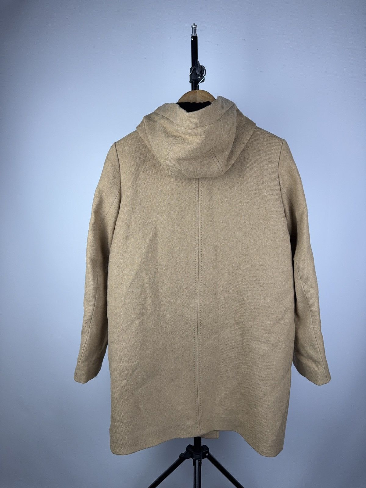 Sandro Luxury Sandro Paris Wool Hooded Coat Beige Asym Zip 38 S-M Size S / US 4 / IT 40 - 7 Thumbnail