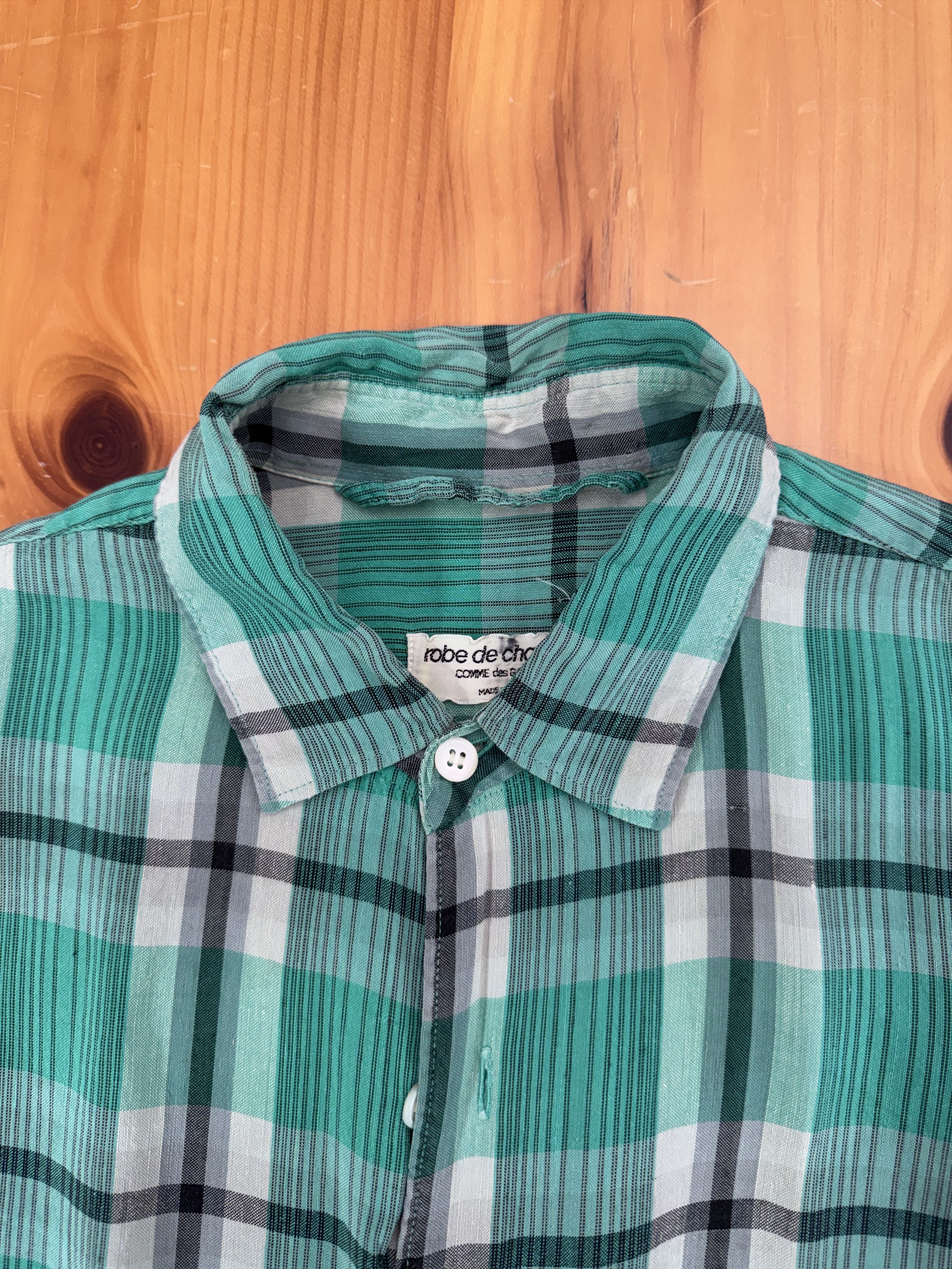 Comme des Garcons Vintage 90s Comme Des Garçons 9q Sleeve Checkered Shirt Size US L / EU 52-54 / 3 - 3 Thumbnail