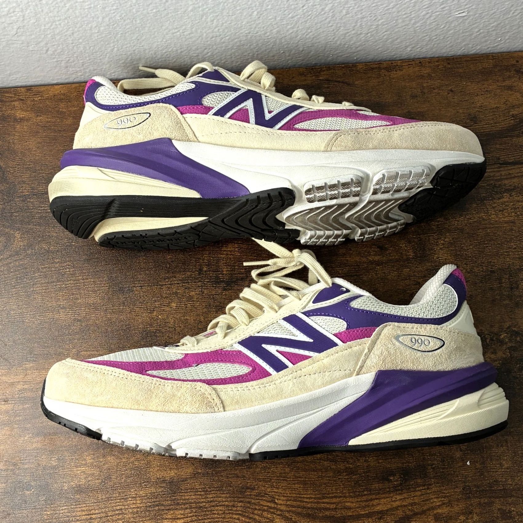 New Balance New Balance 990 v6 Mens Size 11 Macadamia Nut Magenta Pop USA Made In USA Sneakers Casual Adult Shoes Purple Size US 11 / EU 44 - 2 Thumbnail