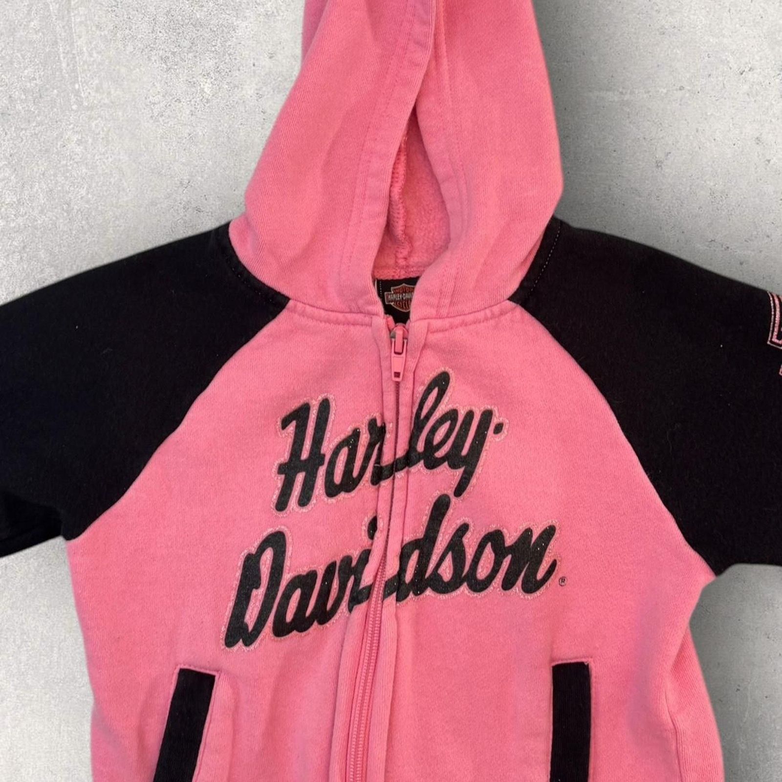 Harley Davidson Kids Pink Harley Davidson baby zip up hoodie Size M / US 6-8 / IT 42-44 - 1 Thumbnail