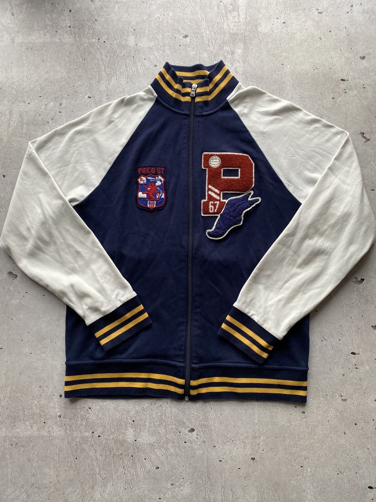 Polo Ralph Lauren × Ralph Lauren Rare Polo Ralph Lauren P-Wing Varsity Fleece Track Jacket Size US M / EU 48-50 / 2 - 2 Thumbnail