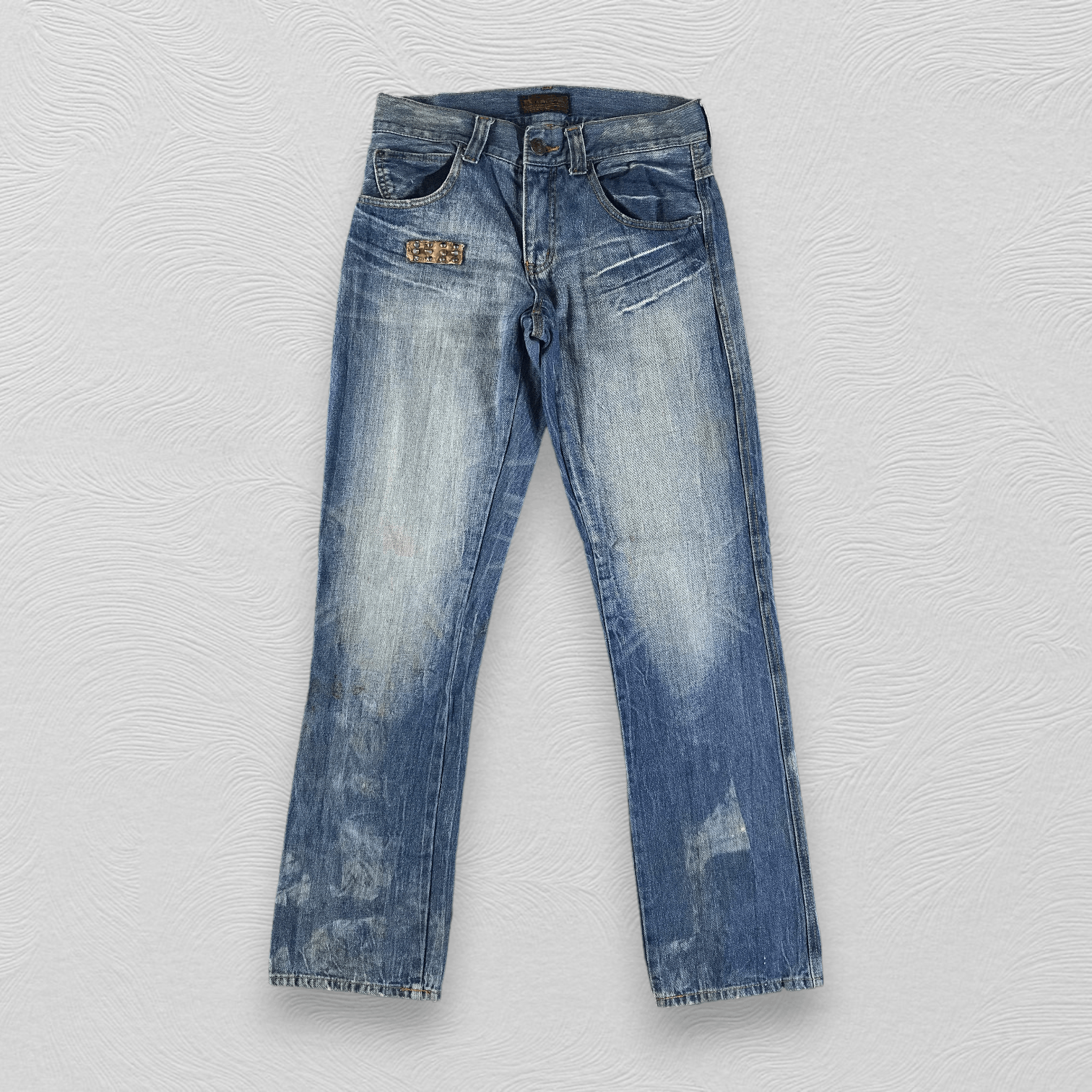 image of Vintage Japanese Punk Jeans Spike Denim Kj2564 in Faded Blue, Men's (Size 31)