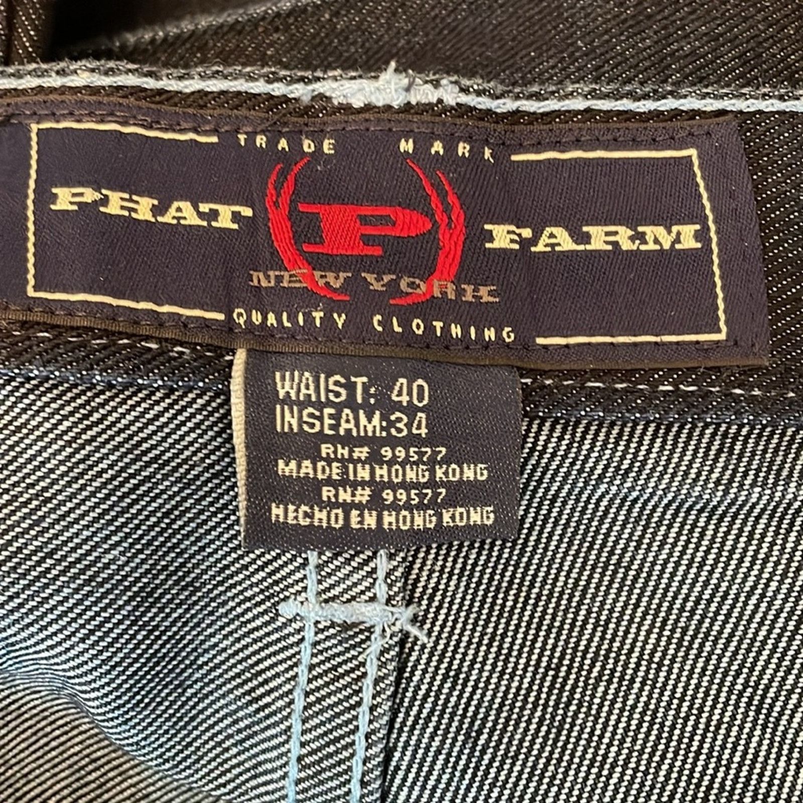Phat Farm Y2K Phat Farm Baggy Cuffed Carpenter Jeans Dark Wash MENS 40 Size US 40 / EU 56 - 7 Thumbnail