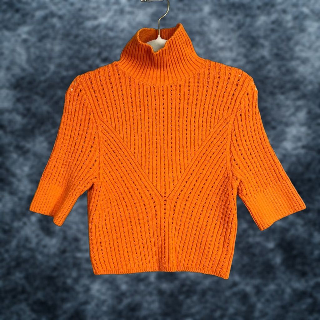 Free People Free People FP Intimately Womens Size Small Orange Mock Turtleneck Sweater Size S / US 4 / IT 40 - 1 Thumbnail