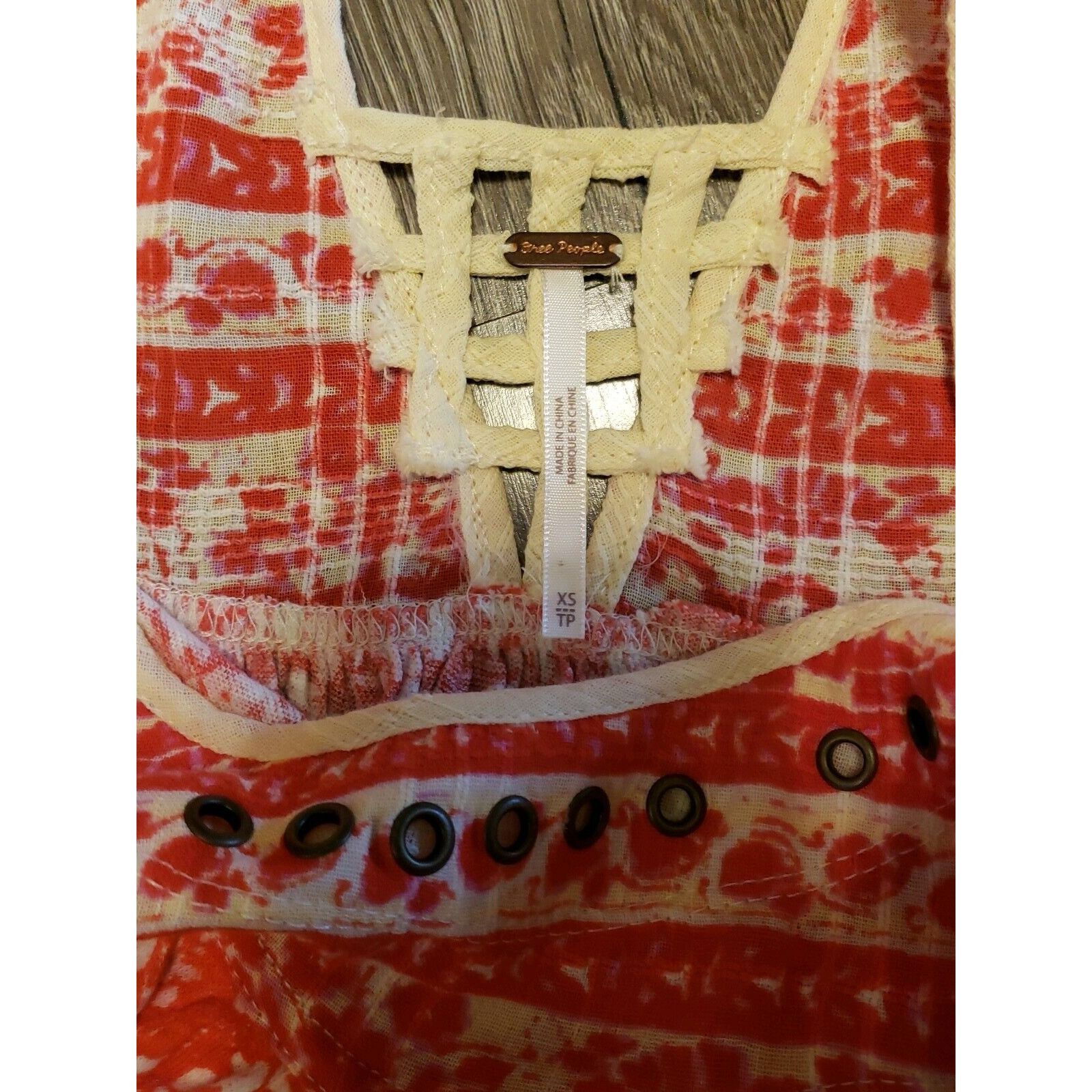 Free People Free People Linen Blend Top Womens XS Swing Orange Floral Sl Size XS / US 0-2 / IT 36-38 - 9 Thumbnail