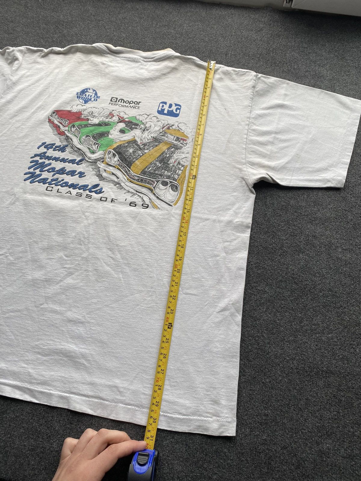 Band Tees 🔥1994 Mopar Raceway Park Cars White tee vintage mens Size US XXL / EU 58 / 5 - 5 Thumbnail