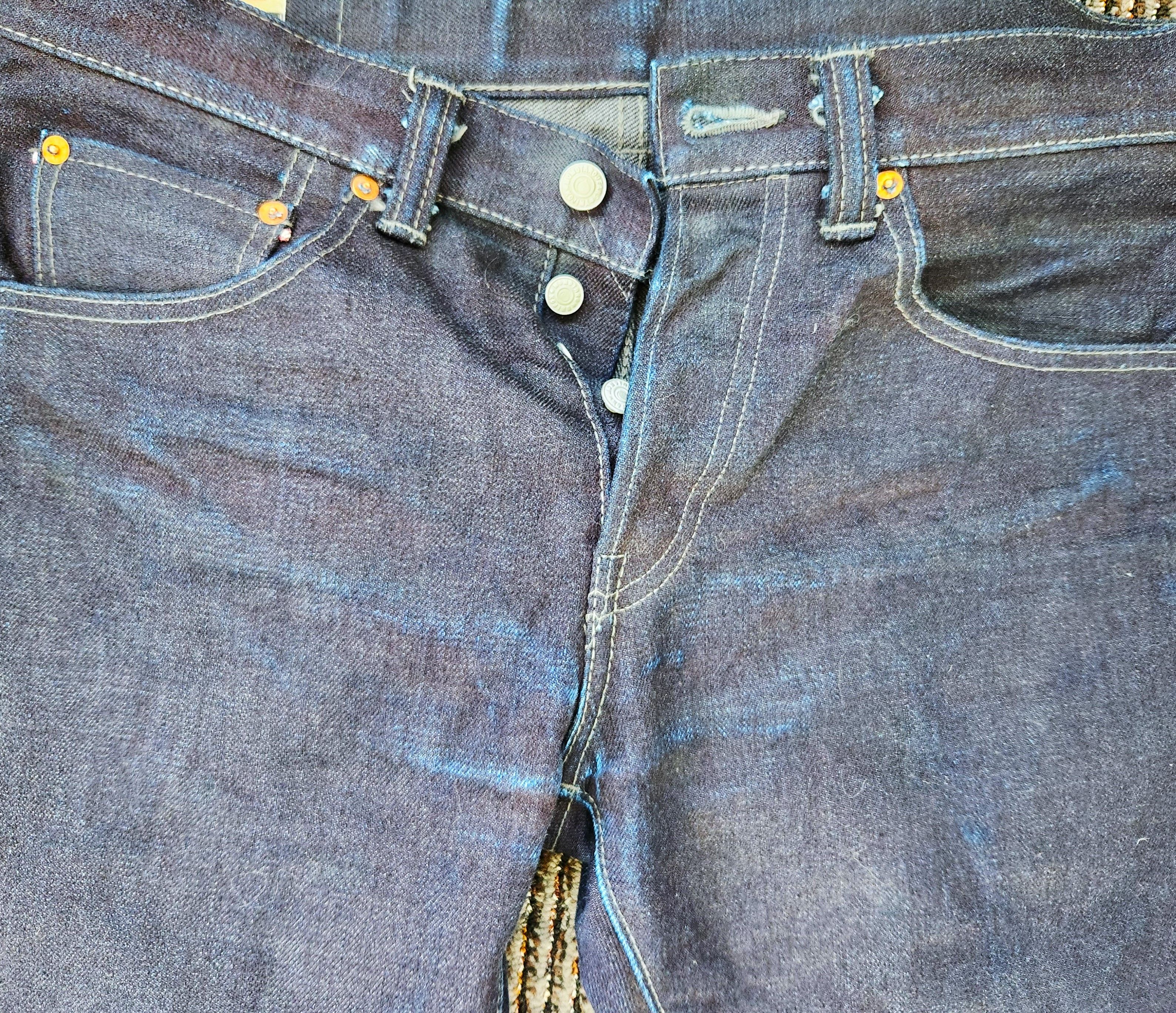 Momotaro Jeans 0306-52G "Indigo x Grey" 18oz - Tight Tapered Fit Size US 32 / EU 48 - 5 Thumbnail