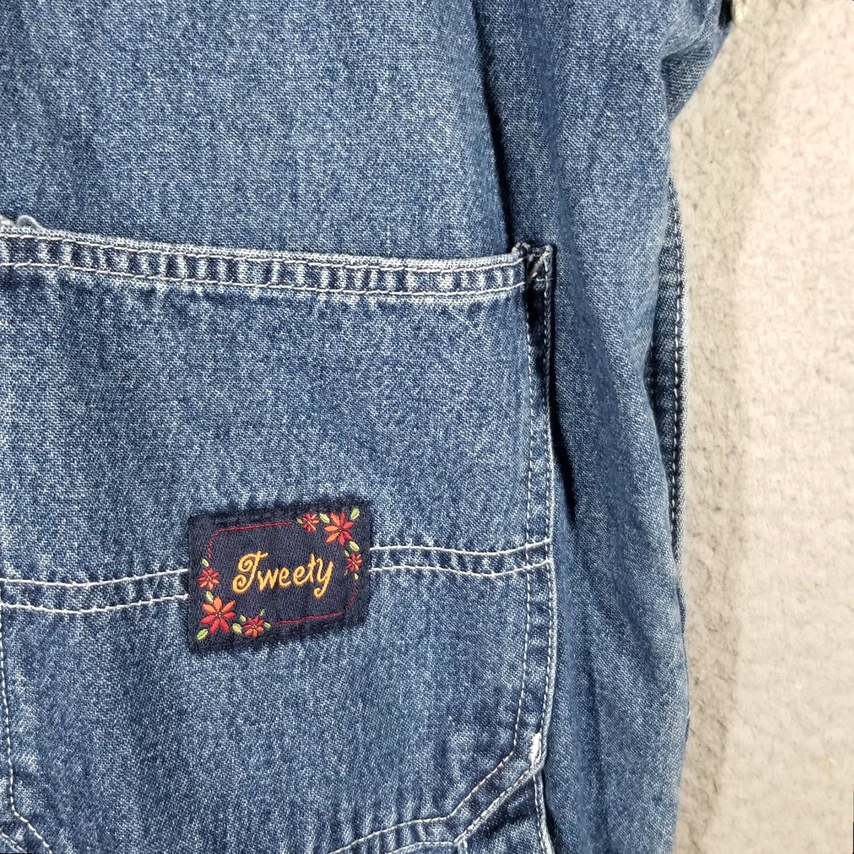 Vintage VINTAGE Looney Tunes Tweety Bird Overalls 32X28 Blue Denim Baggy 90s Unisex Adults Size US 32 / EU 48 - 6 Thumbnail