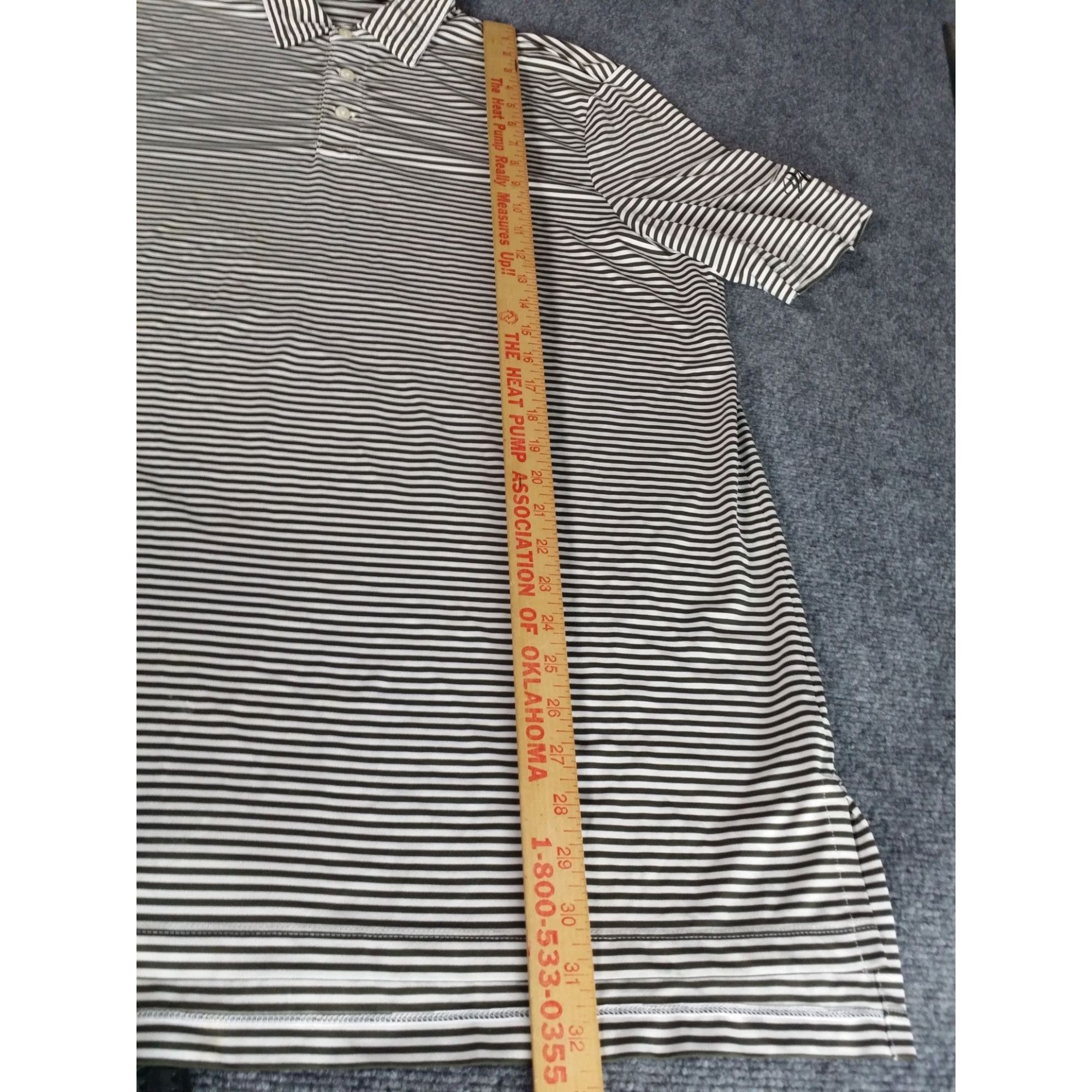 RLX Ralph Lauren RLX Ralph Lauren Polo Shirt Men Sz L Striped Black White Gol Size US L / EU 52-54 / 3 - 3 Thumbnail