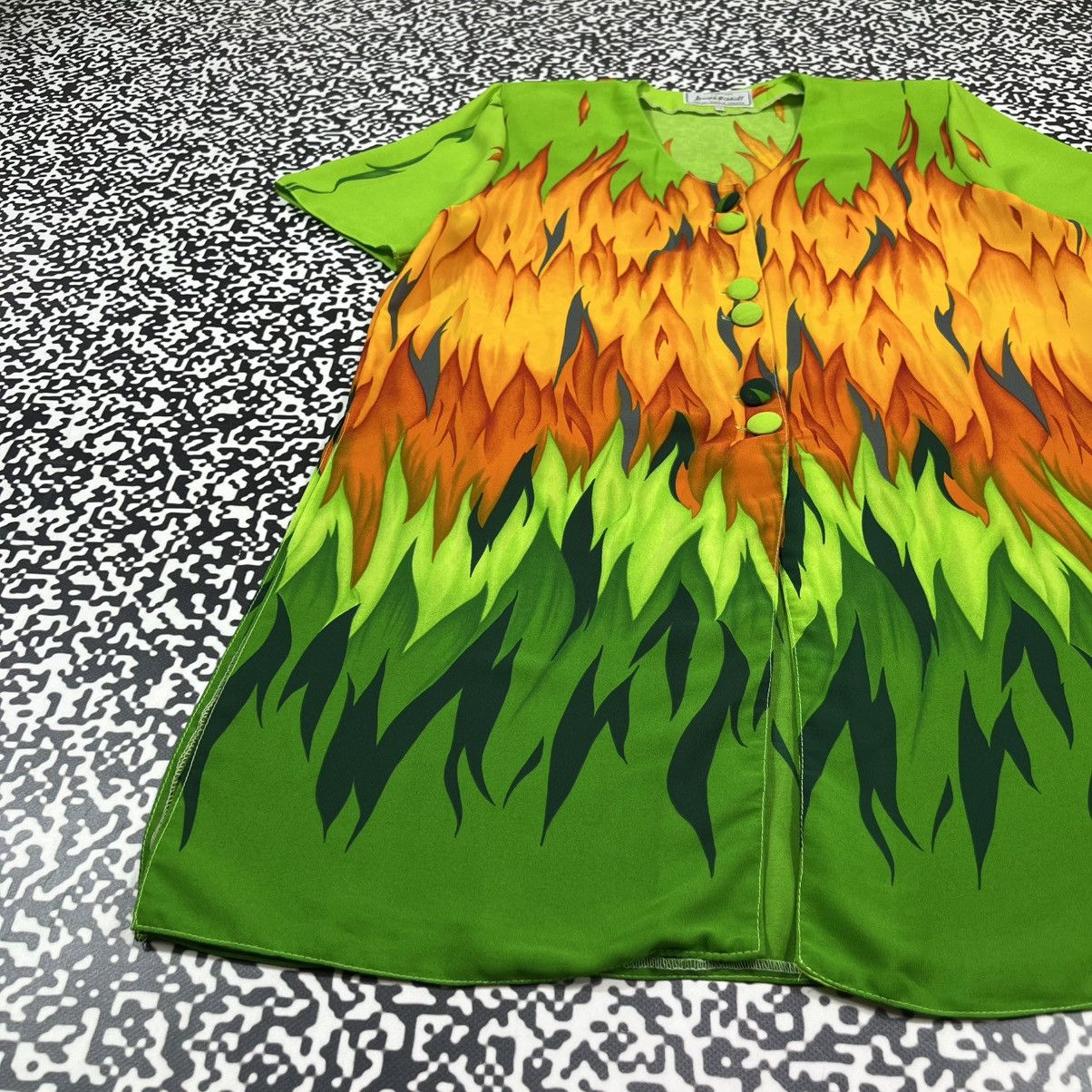 Joseph Ribkoff Vintage 90s Joseph Ribkoff Flame Fire Print Shirts Dress Size XL / US 12-14 / IT 48-50 - 9 Thumbnail
