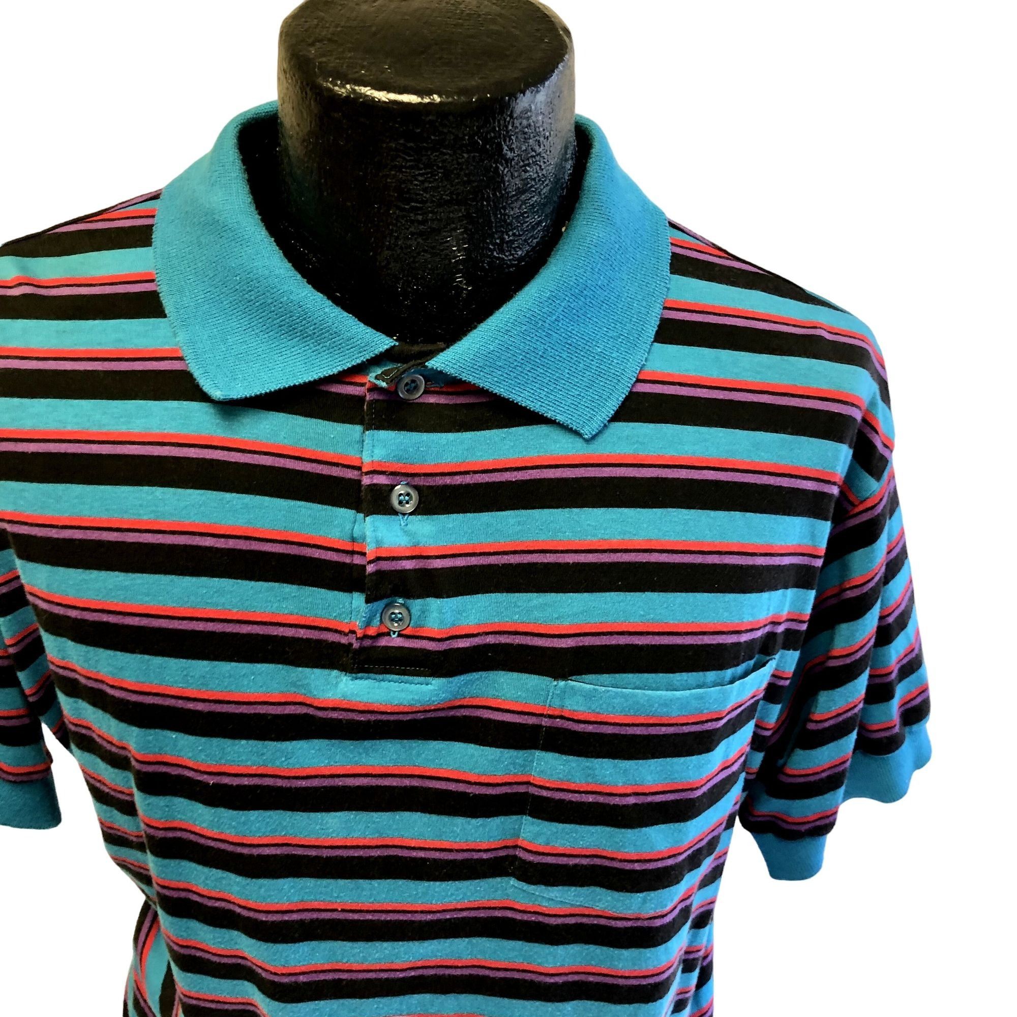 Other Vtg Derby Sport Blue Red STRIPE Surfer Pocket POLO Size US XL / EU 56 / 4 - 2 Thumbnail
