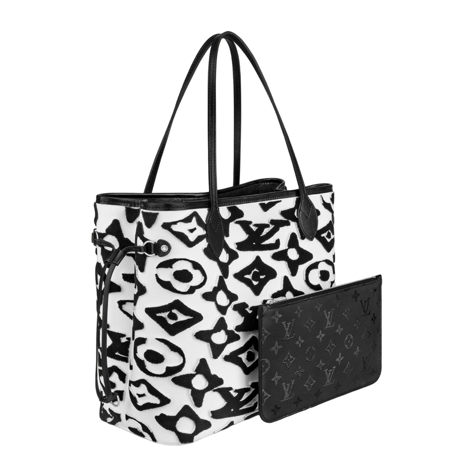 Louis Vuitton Louis Vuitton Neverfull Black White Handle Shoulder Bag Size ONE SIZE - 1 Thumbnail