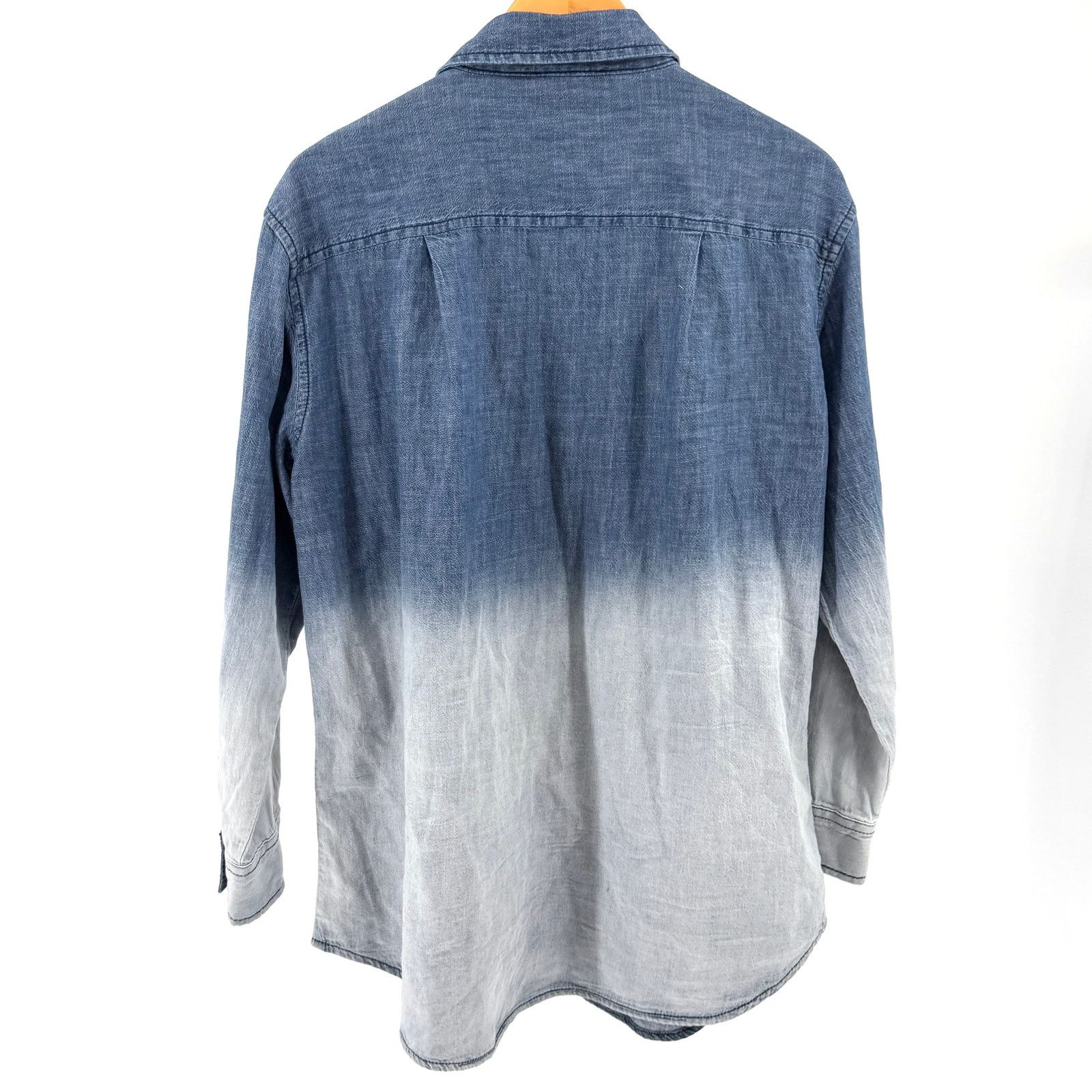Kenneth Cole Indigo White 100% Cotton Ombre Denim Button Down Shirt Size US S / EU 44-46 / 1 - 4 Thumbnail