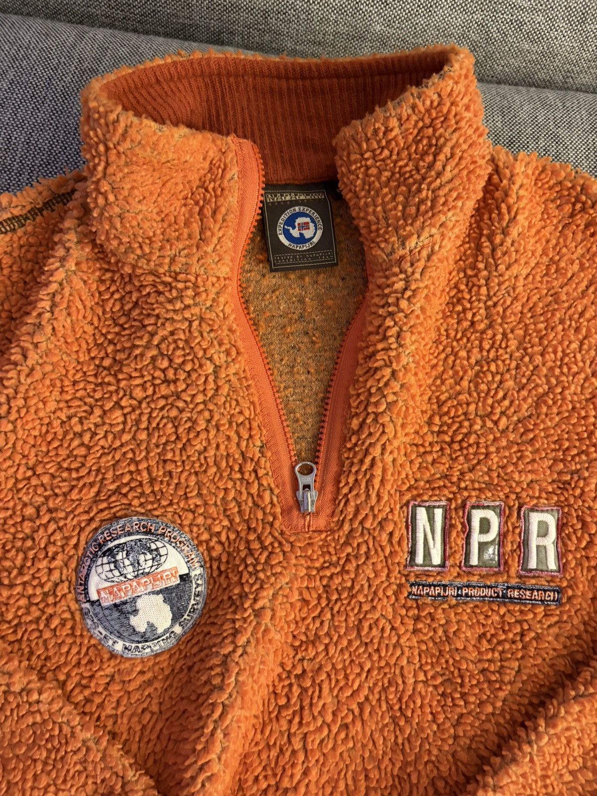 Napapijri Orange fuzzy Napa quarter zip Size US L / EU 52-54 / 3 - 2 Thumbnail