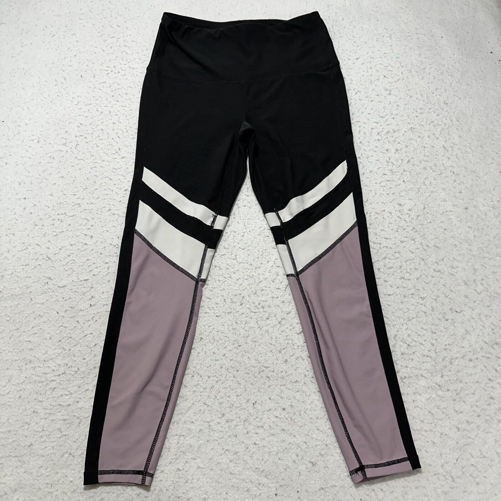 Reebok Reebok Small Black Purple Leggings Athletic Yoga Pants Size 28" / US 6 / IT 42 - 1 Thumbnail