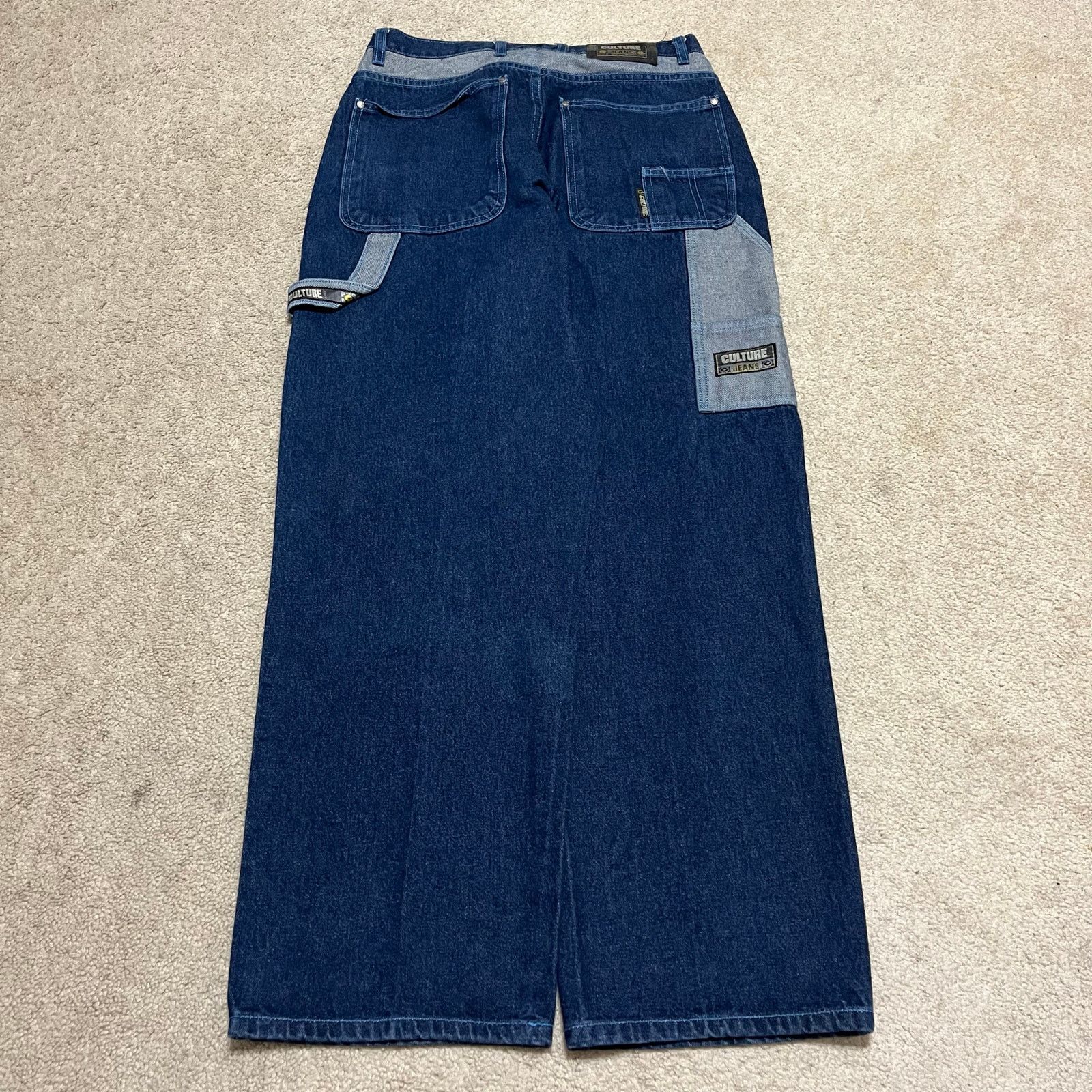 Other Culture Y2K Baggy Skater Mixed Denim Wide Leg Jeans 30Wx31L Size US 30 / EU 46 - 2 Thumbnail