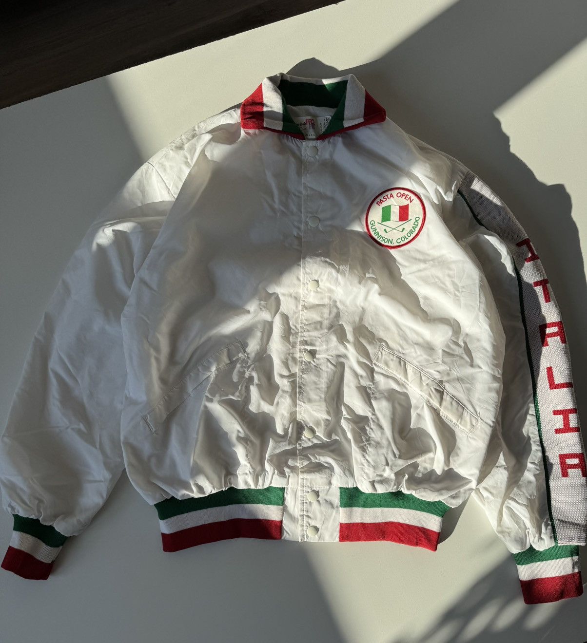 Vintage King Louie Golf Club Pro Fit Nylon White Bomber Jacket 80s Size US L / EU 52-54 / 3 - 1 Thumbnail