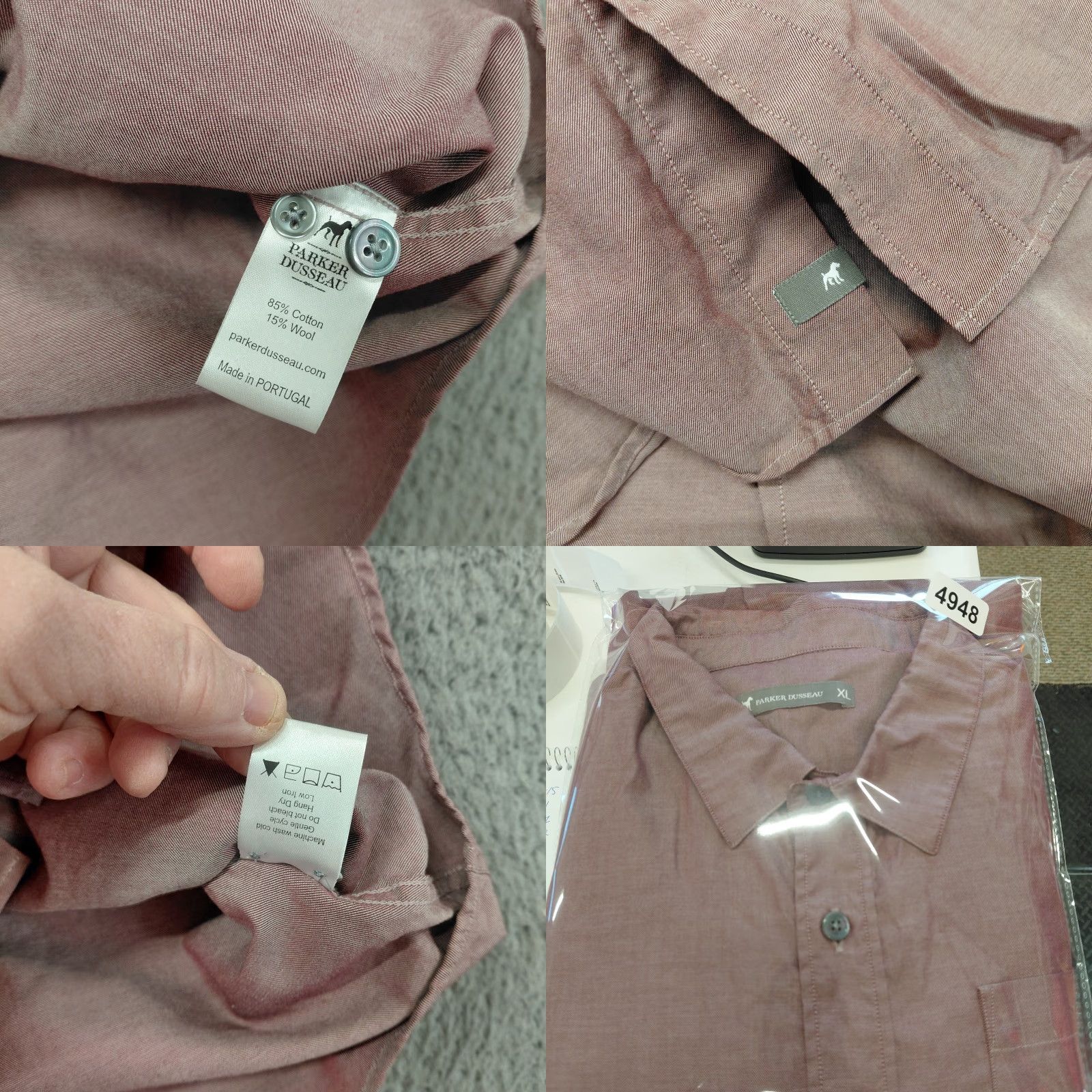 Parker Parker Dusseau Shirt Men's XL Red Wool Blend Button Up Long Sleeve Pocket Button-Up Size US XL / EU 56 / 4 - 9 Thumbnail